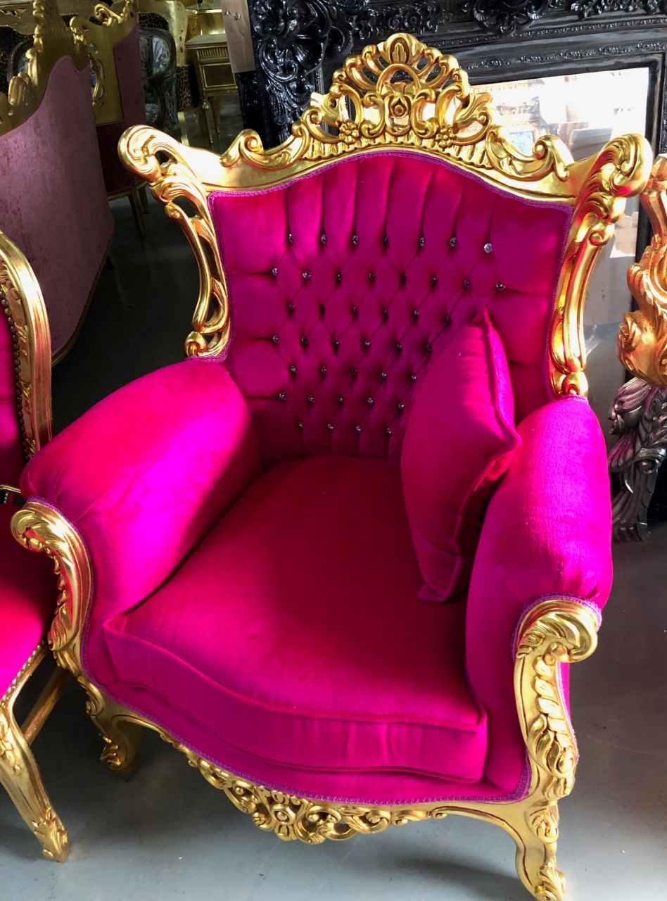 F7 Barocksessel gold-pink