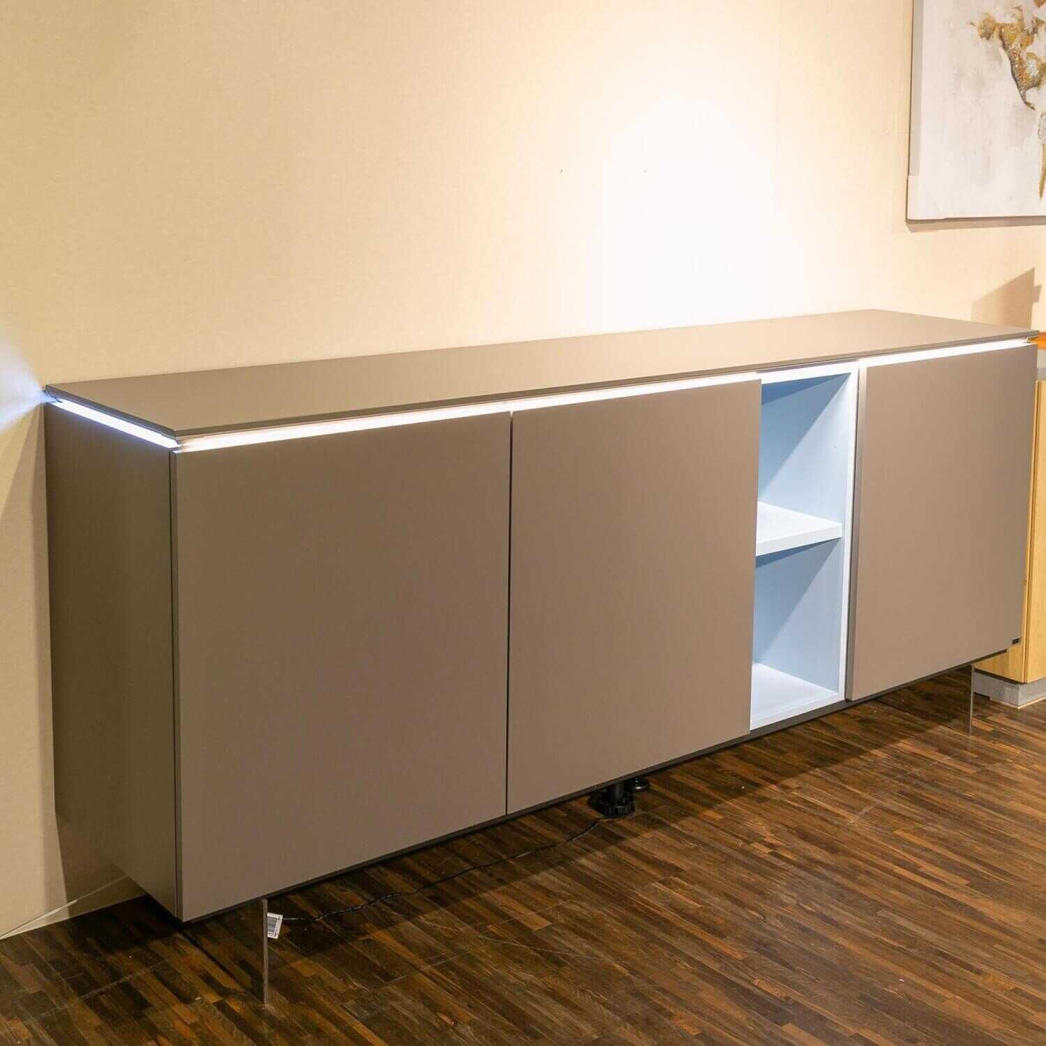 Sideboard GM Merano Lack Eisblau Inklusive LED Beleuchtung