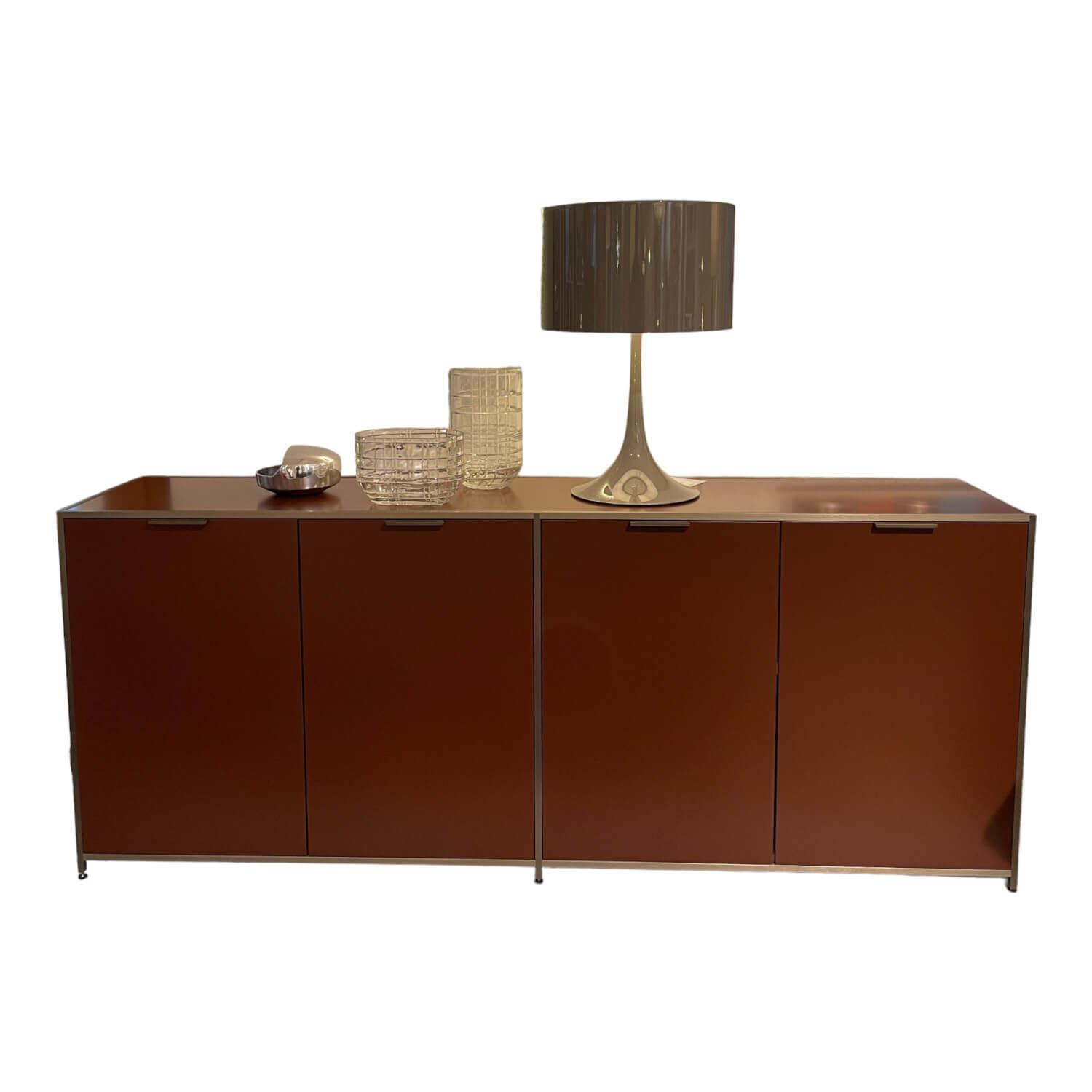 Sideboard Anrichte Dita 4 Türen Lack Braun Acajou