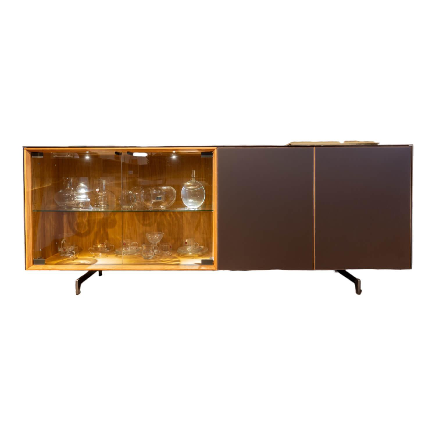 Sideboard Cubus AC 65 Innen Buche Außen Eiche Glastüren Mit Touchbeschlag