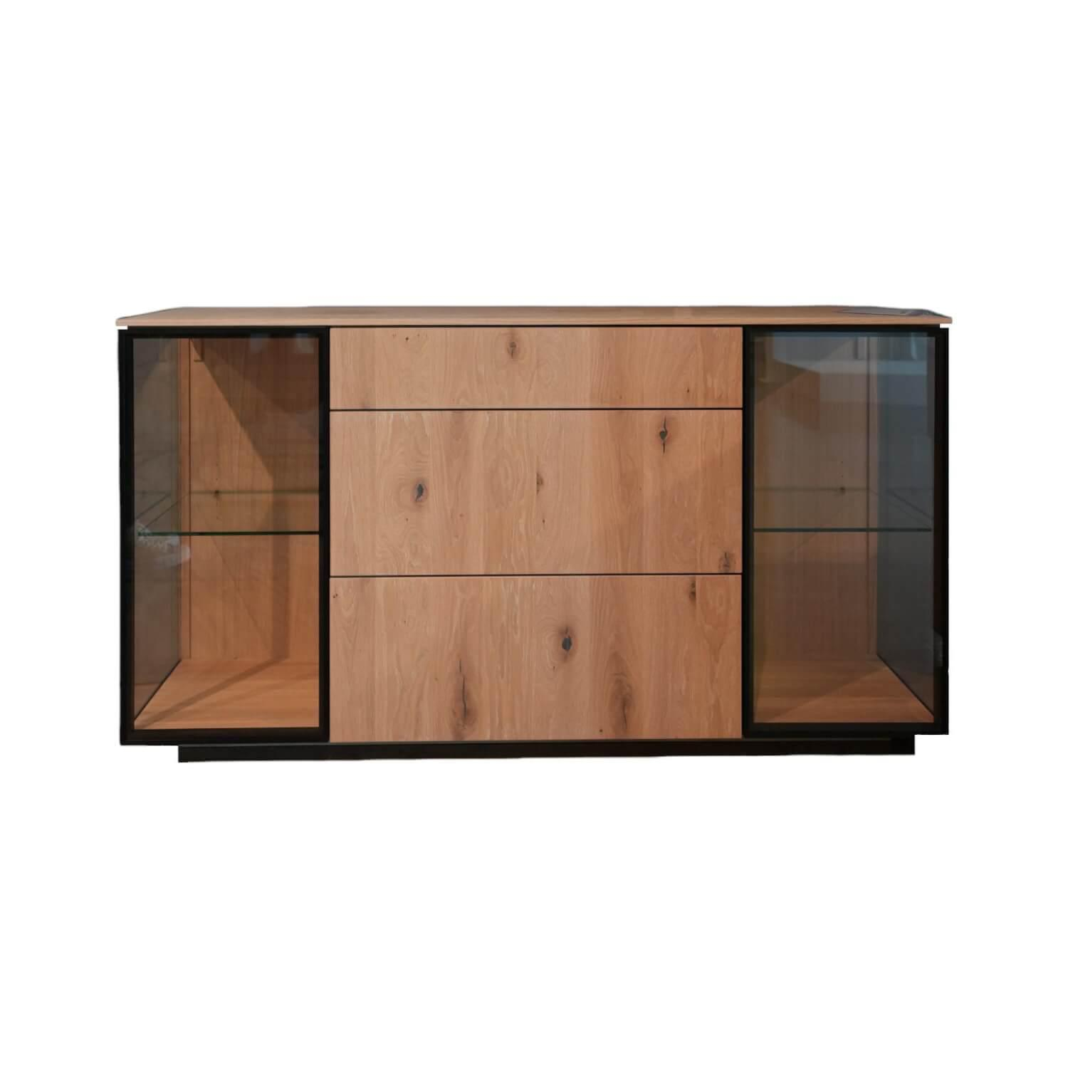 Sideboard Filigno Eiche Wild Türen Klarglas