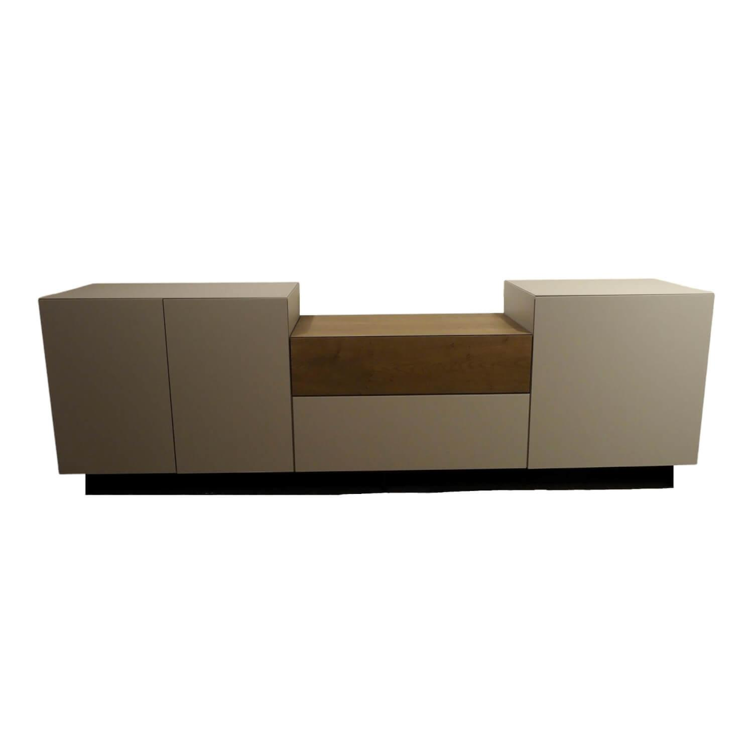 Sideboard Pure Lack Kopenhagen Grau Matt Schubaldenaufsatz MDF Schwarz Eiche Ver…