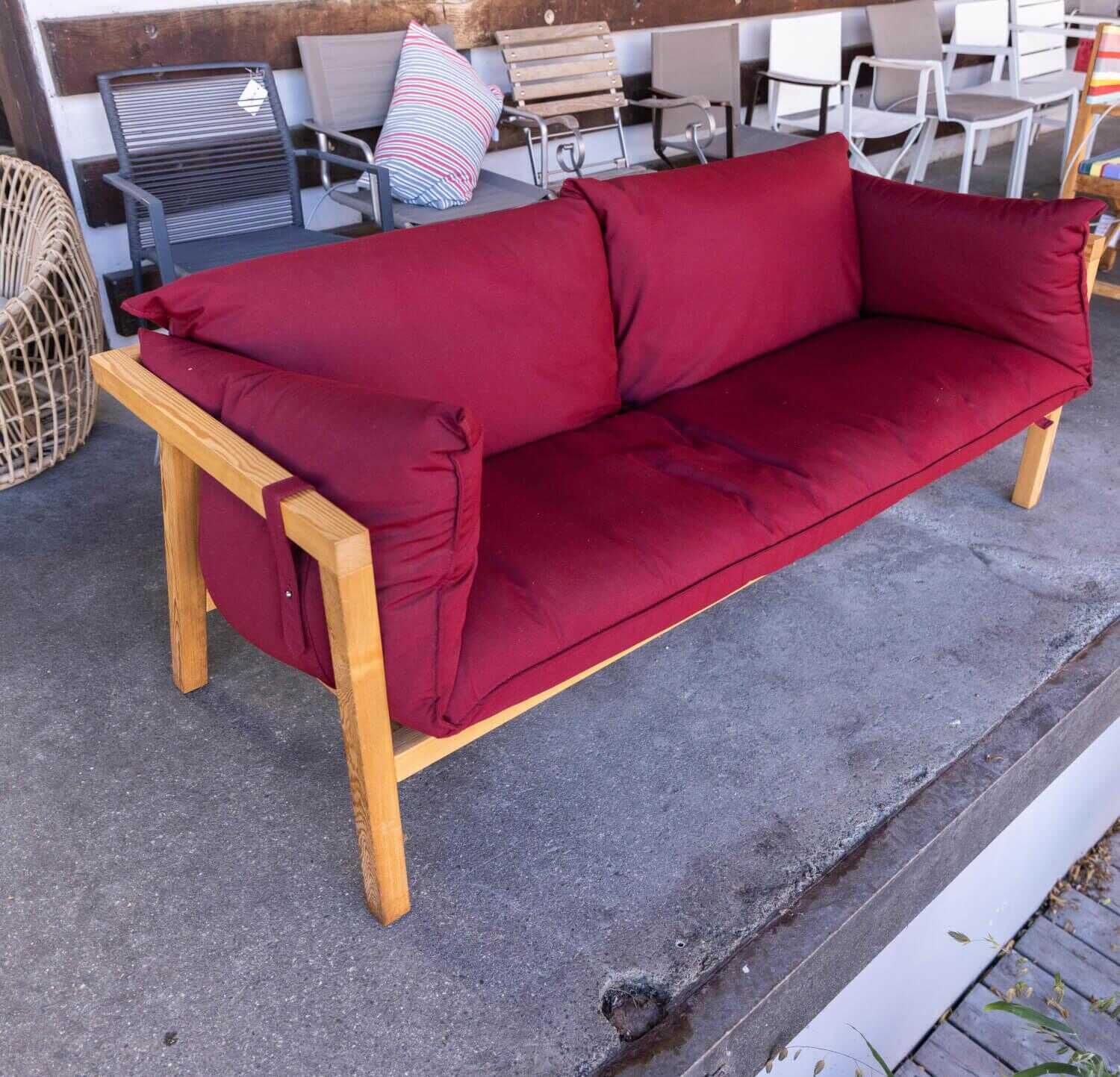 Sofa Umomoko Stoff Canvas Bordeaux Rot