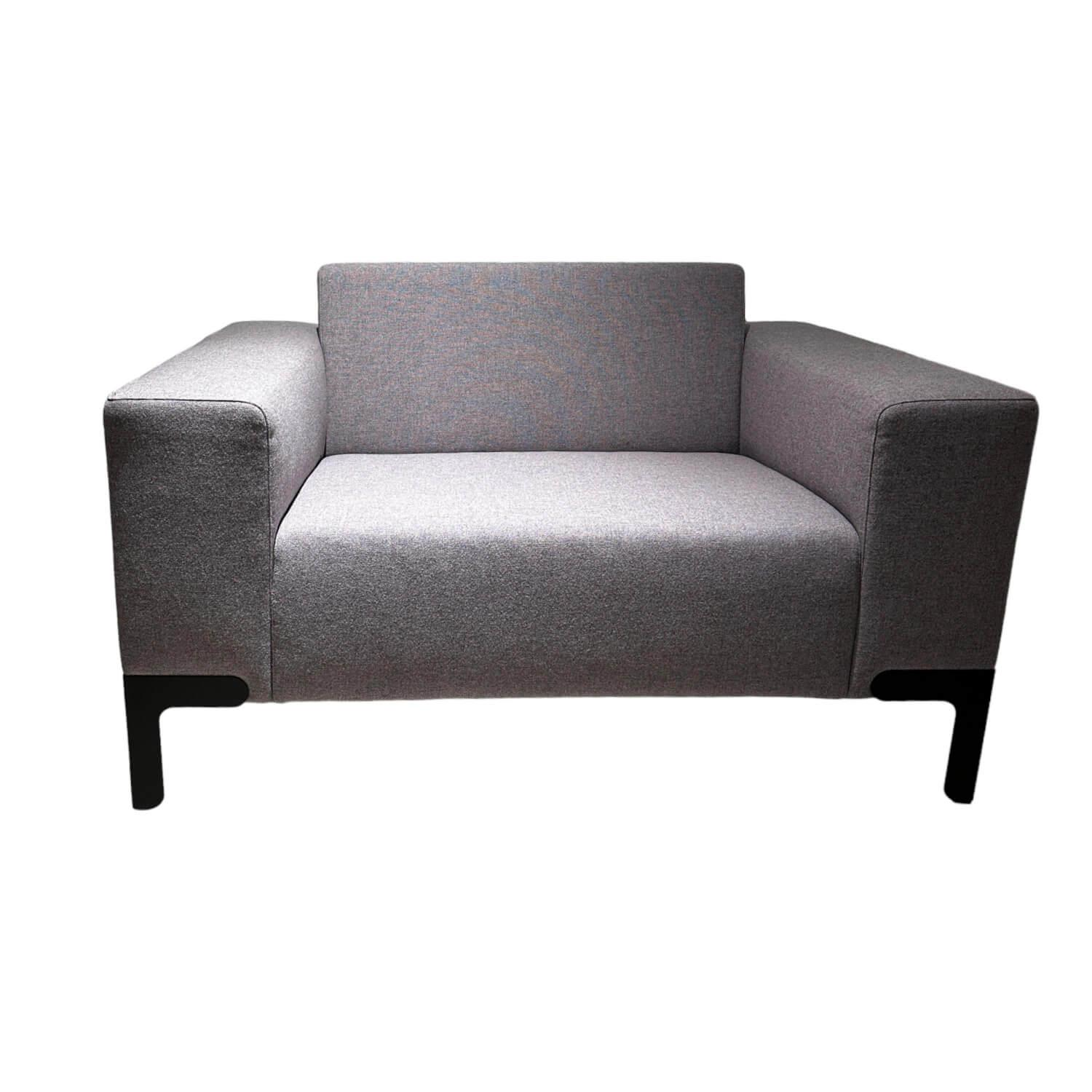 Sessel Loveseat Foldy Stoff Tonica 633 Grau Füße Stahl Schwarz RAL9005