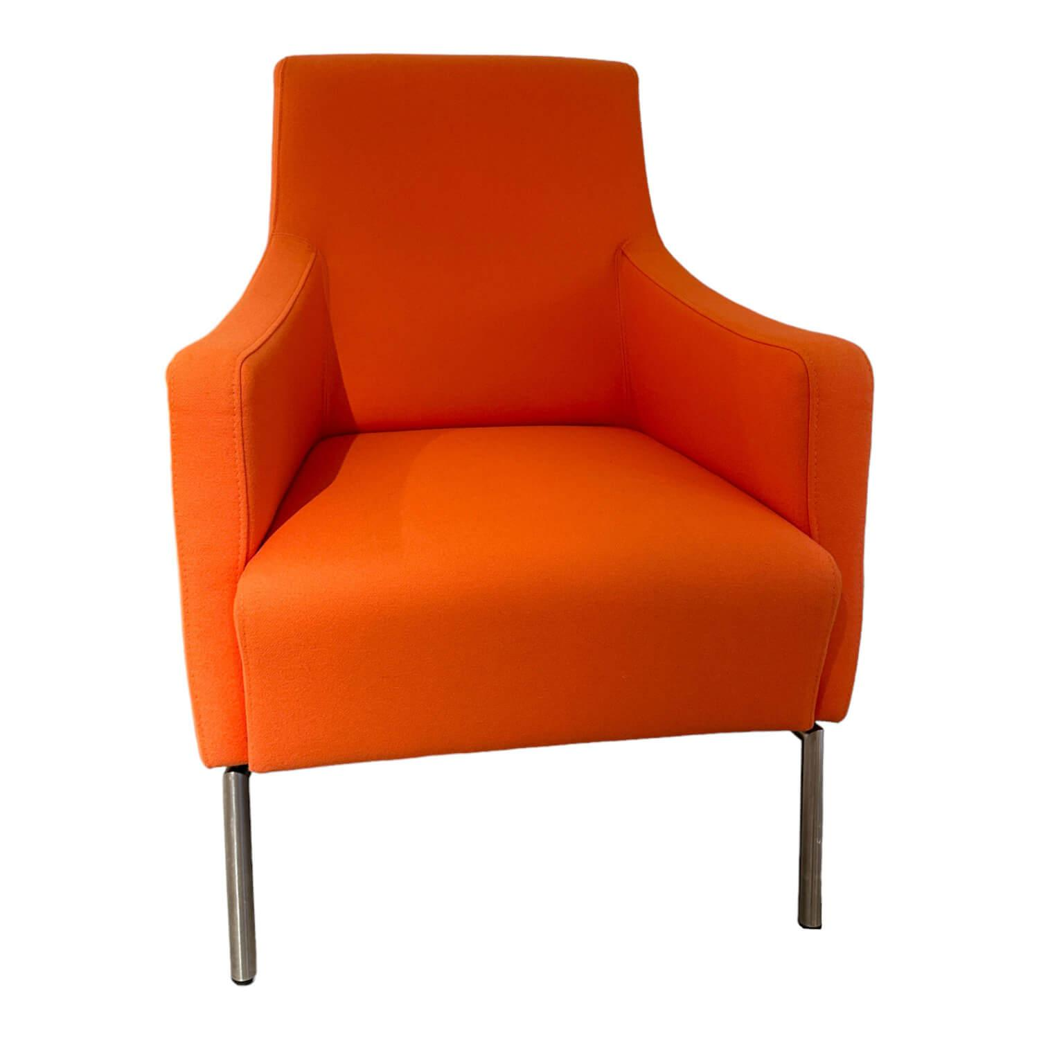 Sessel Bruno RVS Stoff Venice 2036 Abricot Orange Gestell Edelstahl