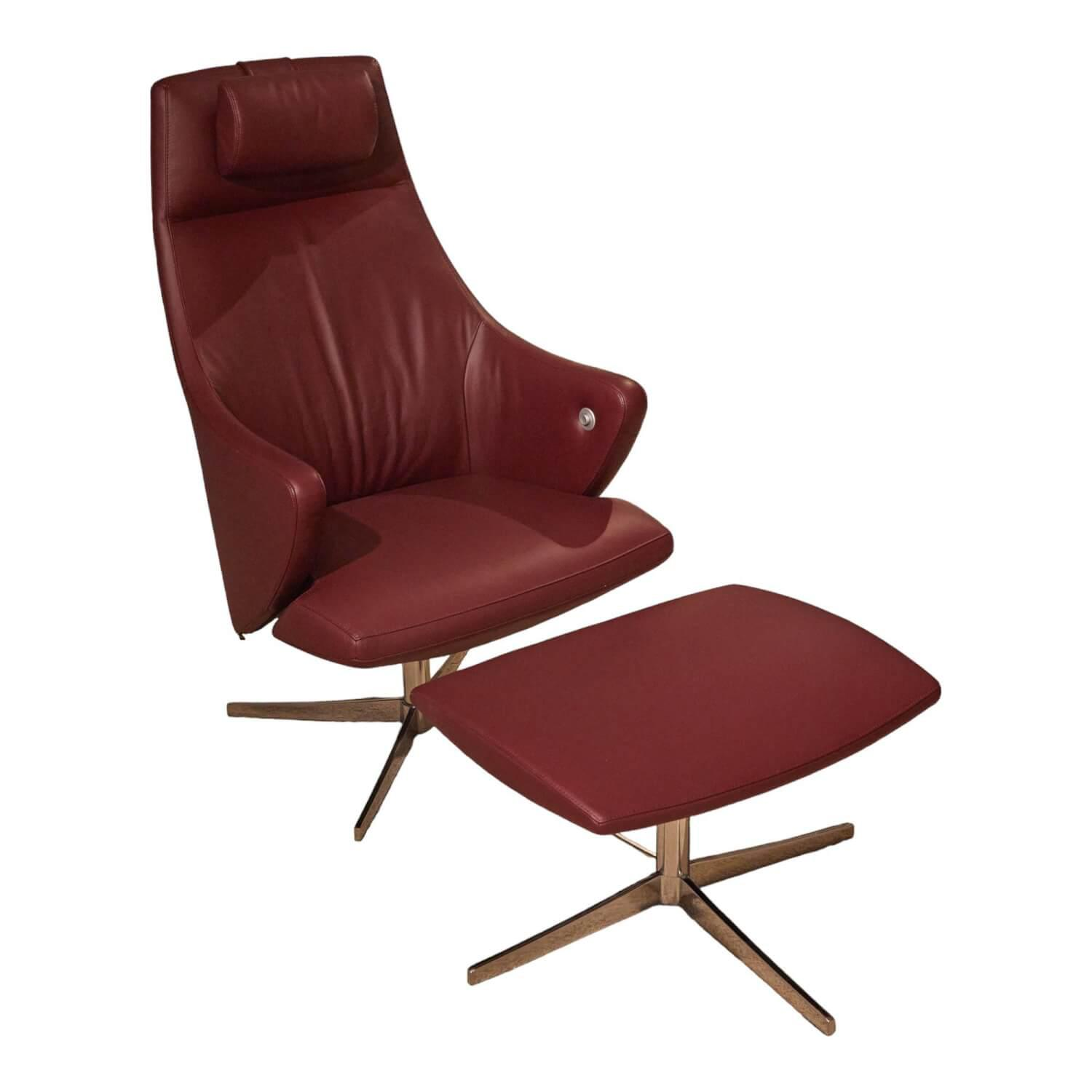 Loungesessel Mit Hocker 4+ Lounge Shiraz Rot 29 Lavalina Fußkreuz Alu Poliert