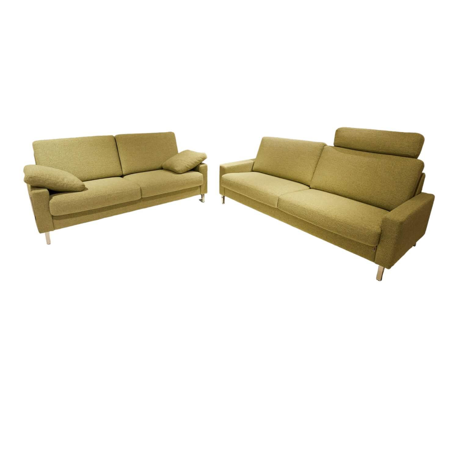 2er Set Sofa Classics 500 Bezug Stoff  2036.59 Monza Kufen Hochglanz Inklusive K…