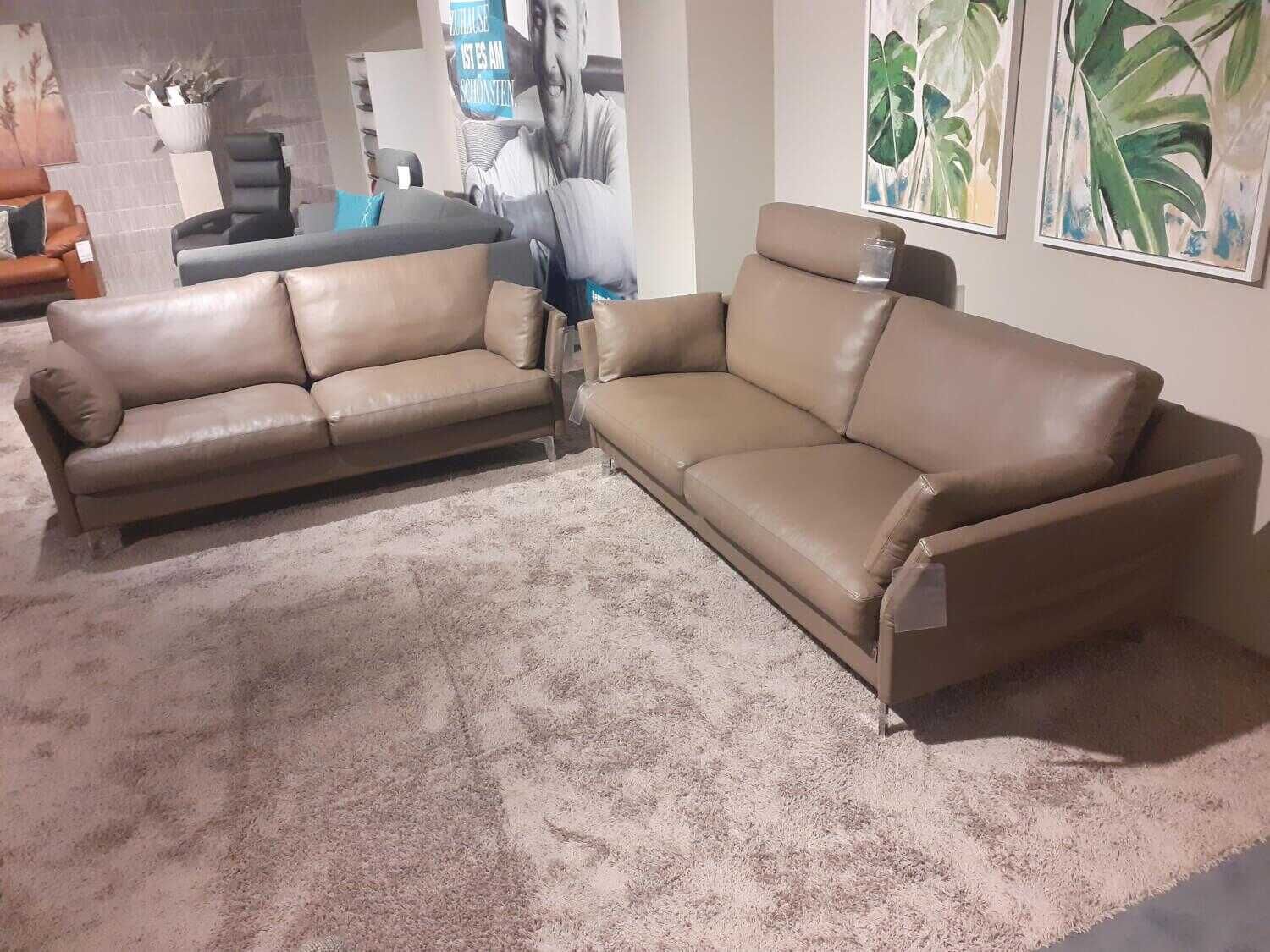 Garnitur CL 990 Leder 42 Fango 2 Sofas 1 Kopfstütze