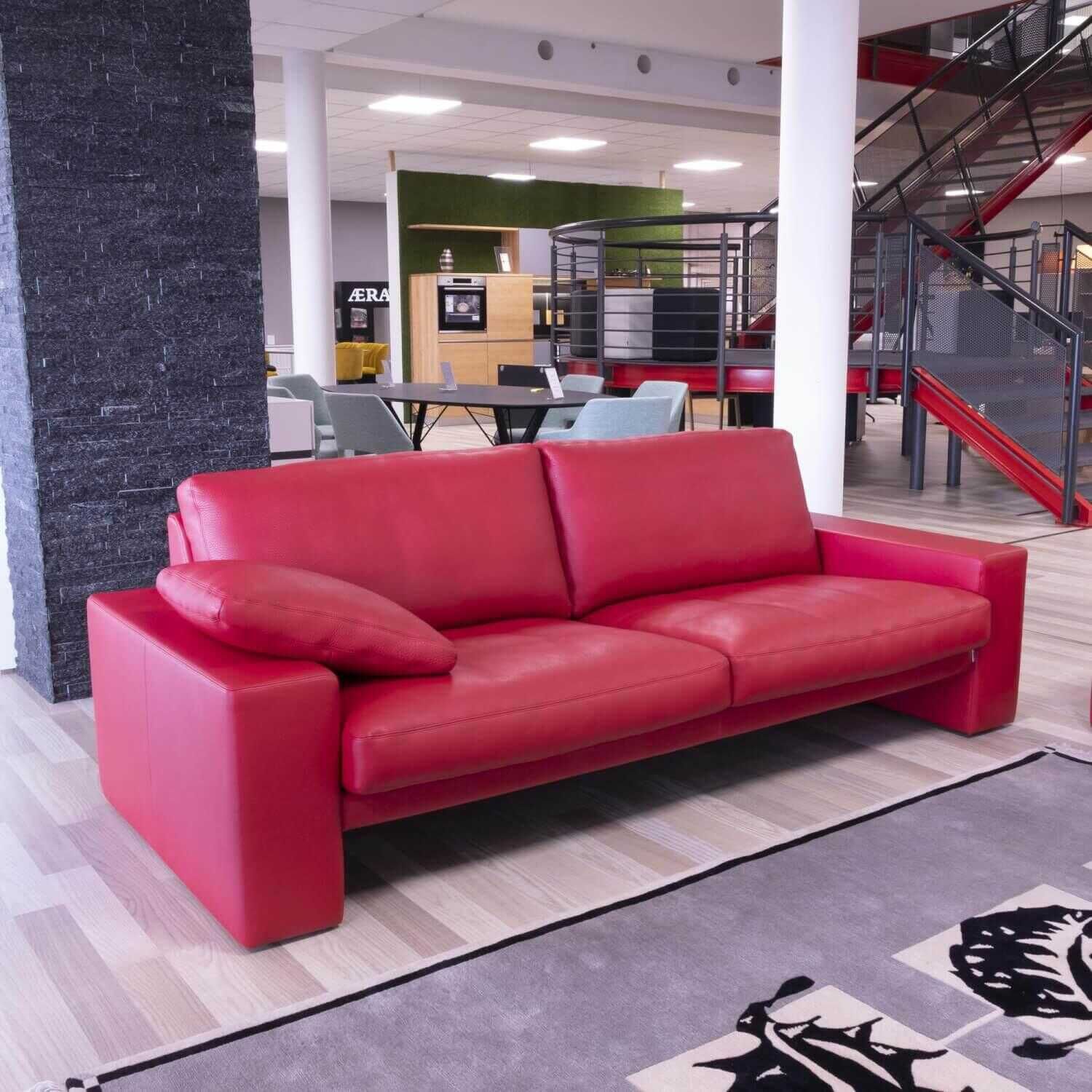 Garnitur Classics Sofas Leder 450.150 Rot