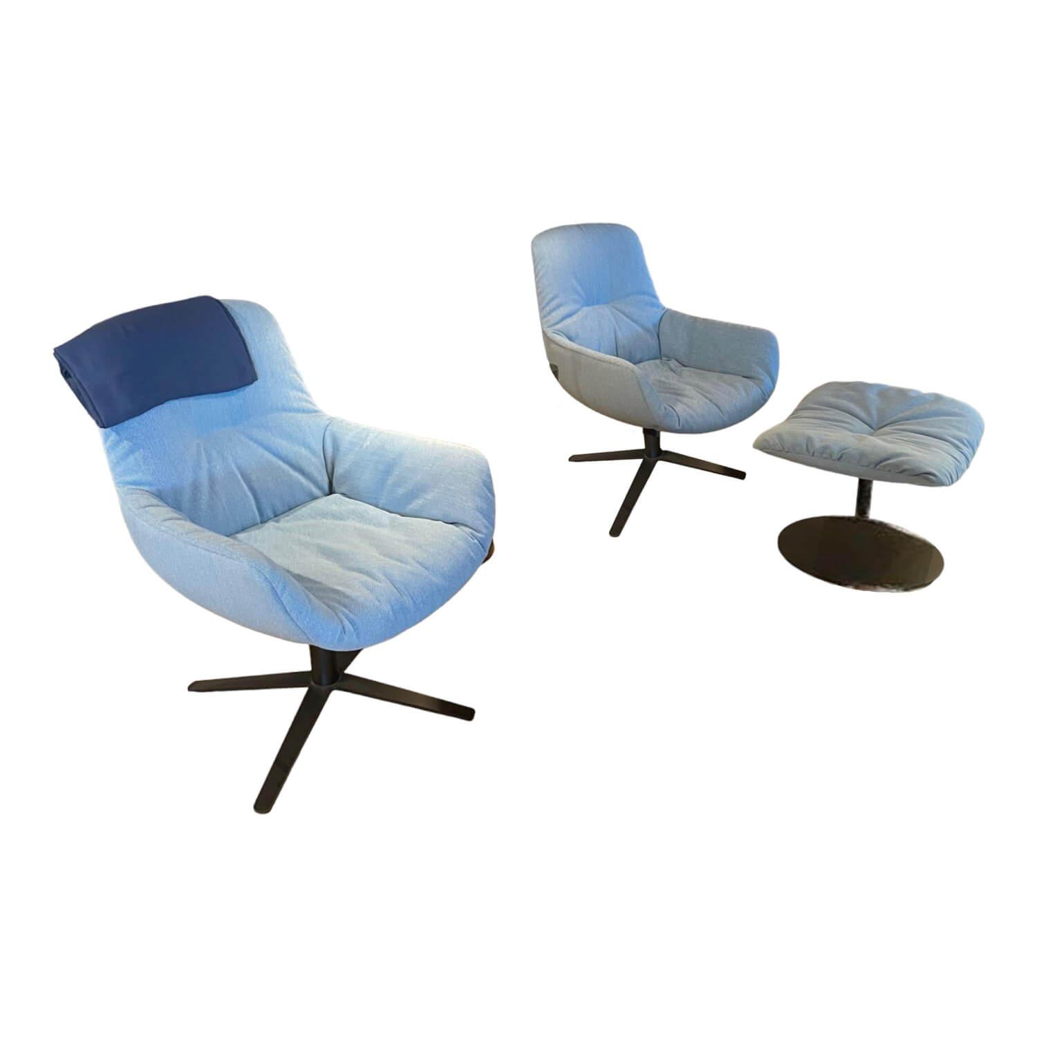 2er-Set Sessel Leya Cocktail Chair Mit Einem Ottoman Stoff Steelcut Trio 2 733 G…