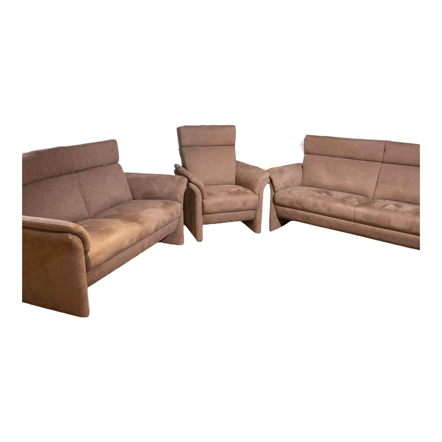 Polstergarnitur Gomera Stoff 89804 Gr. D Fuß Chromgleiter Matt Mit 2 Sofas Und 1…