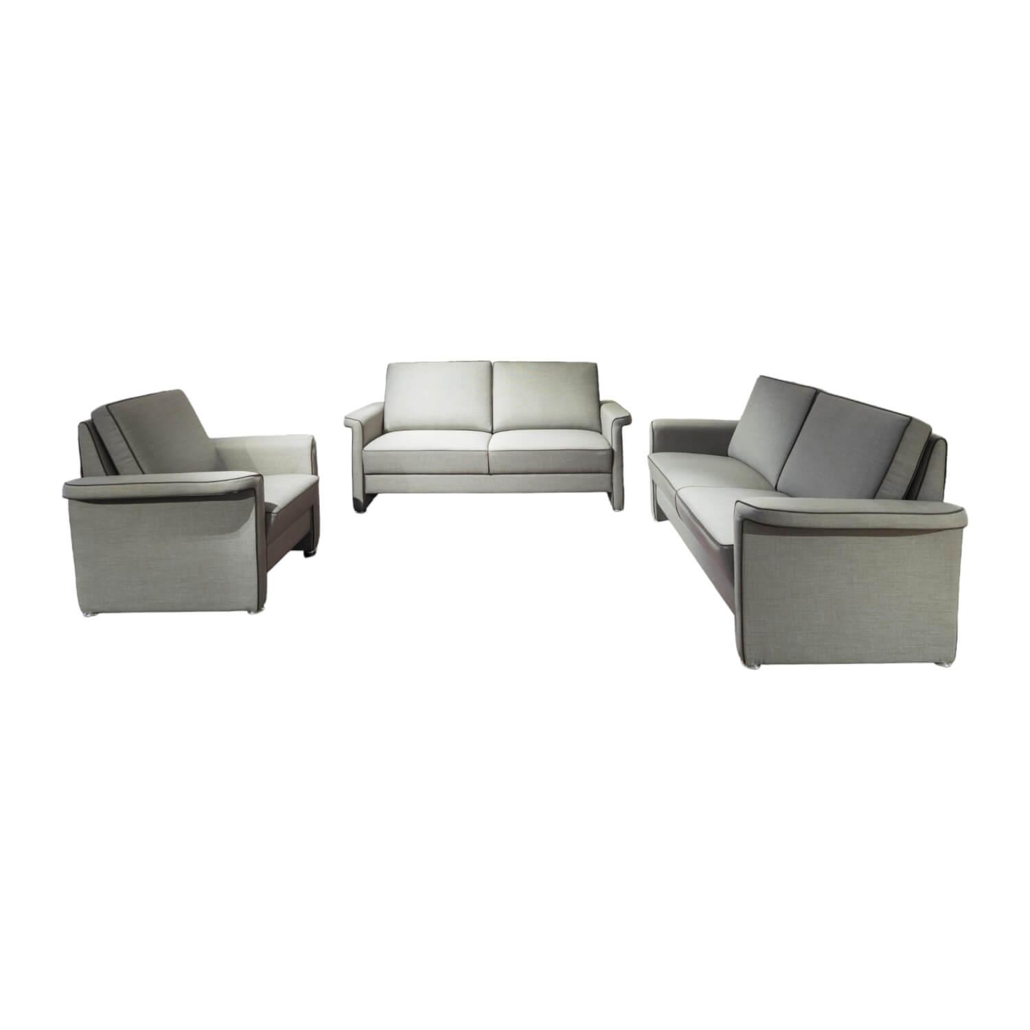 Garnitur York Stoff Z 903.199 Grau 2 Sofas 1 Sessel