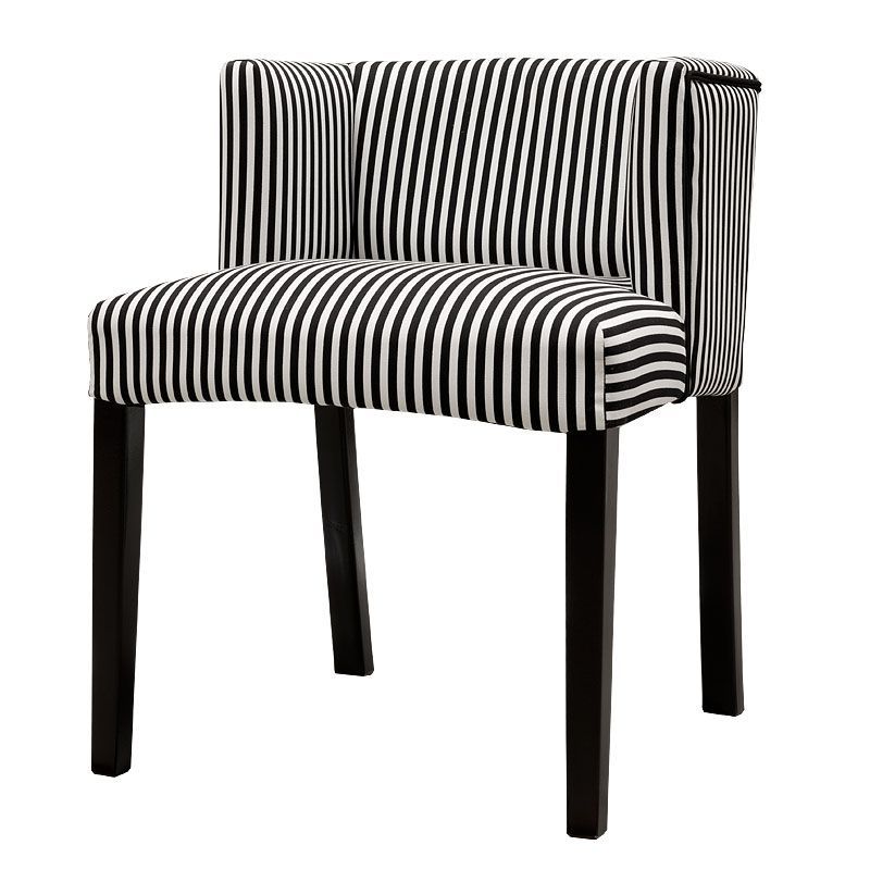 Clinton Side Chair 59x56x68cm Stripes Small Fabrics Black/White