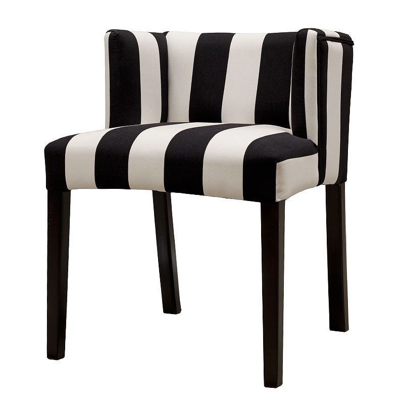 Clinton Side Chair 59x56x68cm Stripes Small Fabrics Black/White