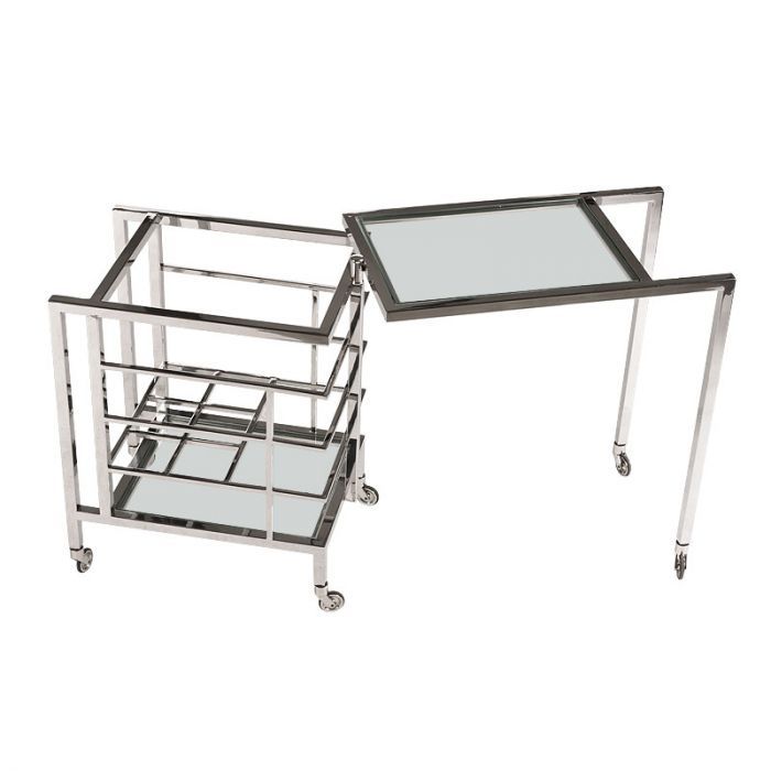 Bar Trolley 72x42x77cm With Clear Glass Stainless Steel/Glass Polished