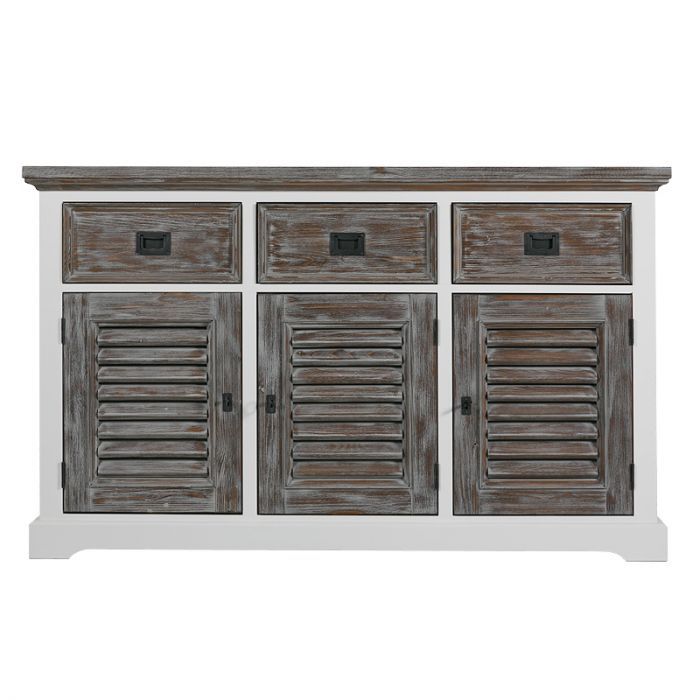 Saskia Sideboard 140x45x85cm Small Pine/MDF White/Grey