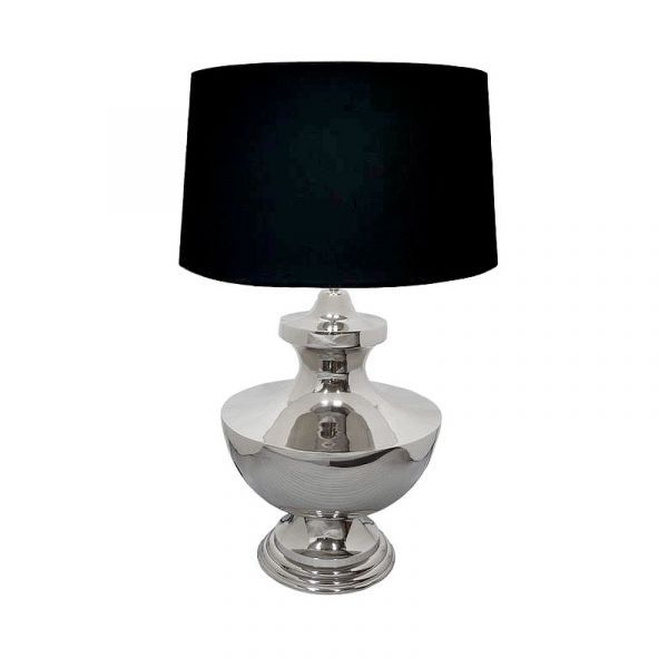 Table Lamp 47x47x69cm Incl. black Shade Glossy Nickel Finished