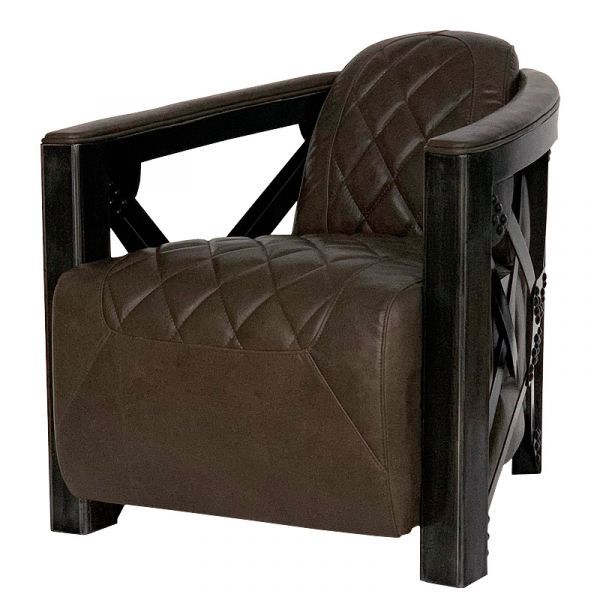 Calvin 1-Seater 73x90x70cm Leather/Iron