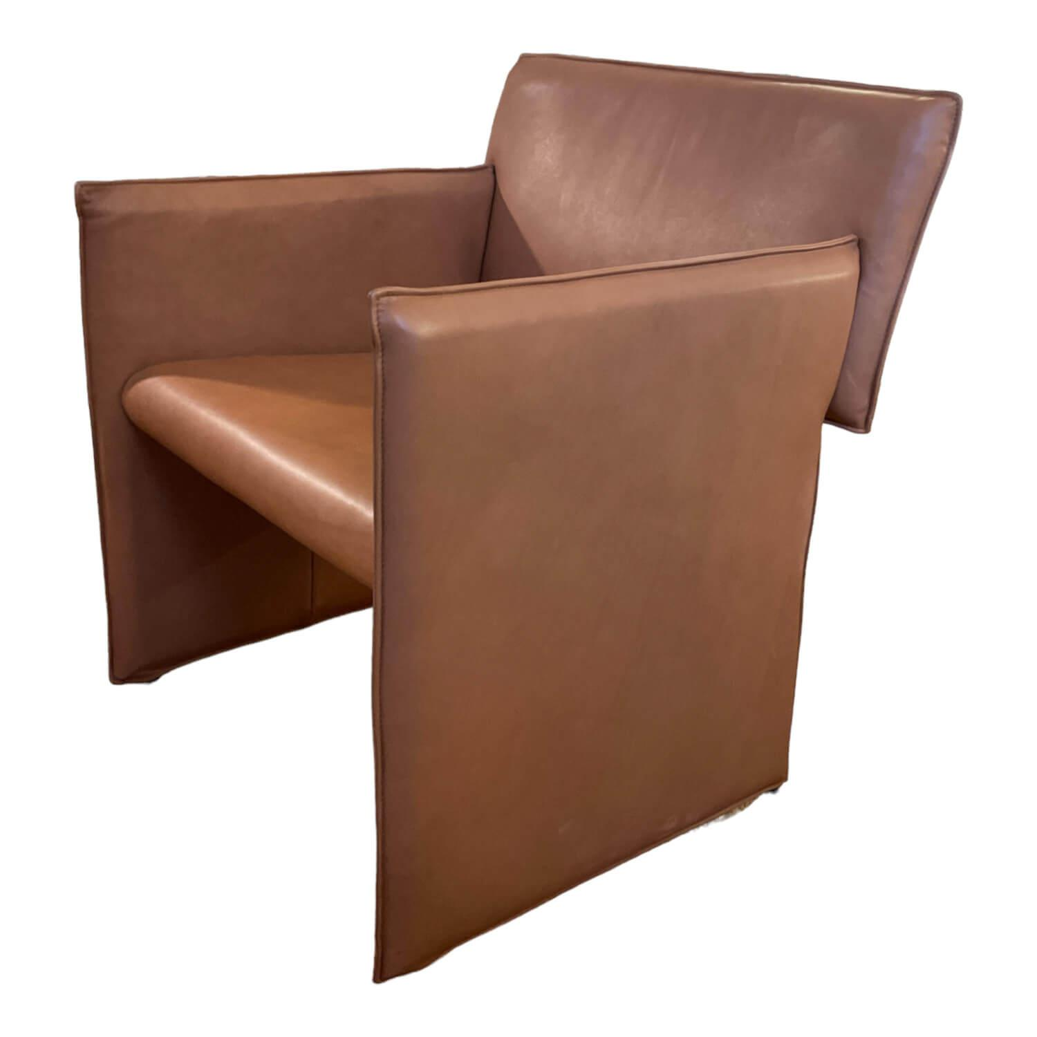 Sessel Noto Leder 922 Cognac Mit Rollen Und Filzgleitern