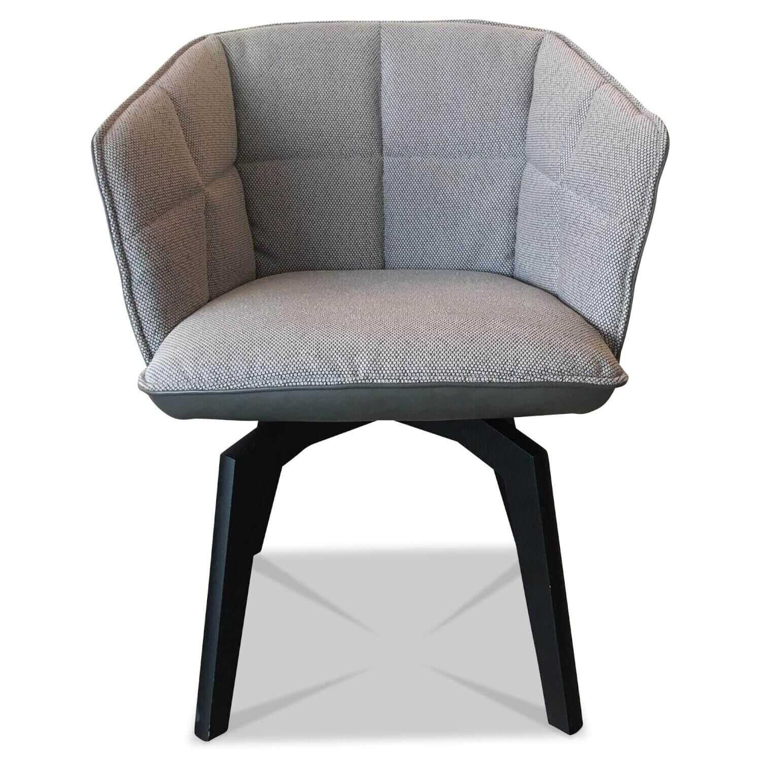 Sessel Marla Armchair High Stoff Grau Lederrücken