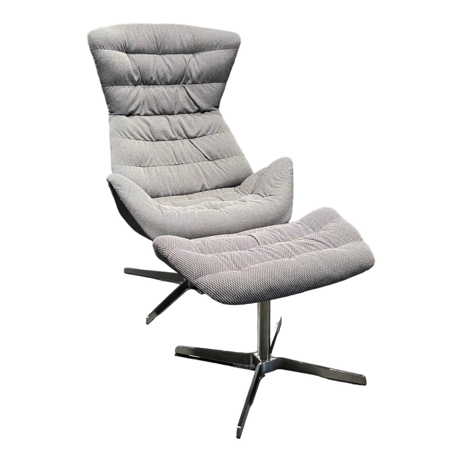 Sessel 808 Bezug Innen Stoff Soul 151 Pepper Grau Außen Nappaleder Nero Anthrazi…