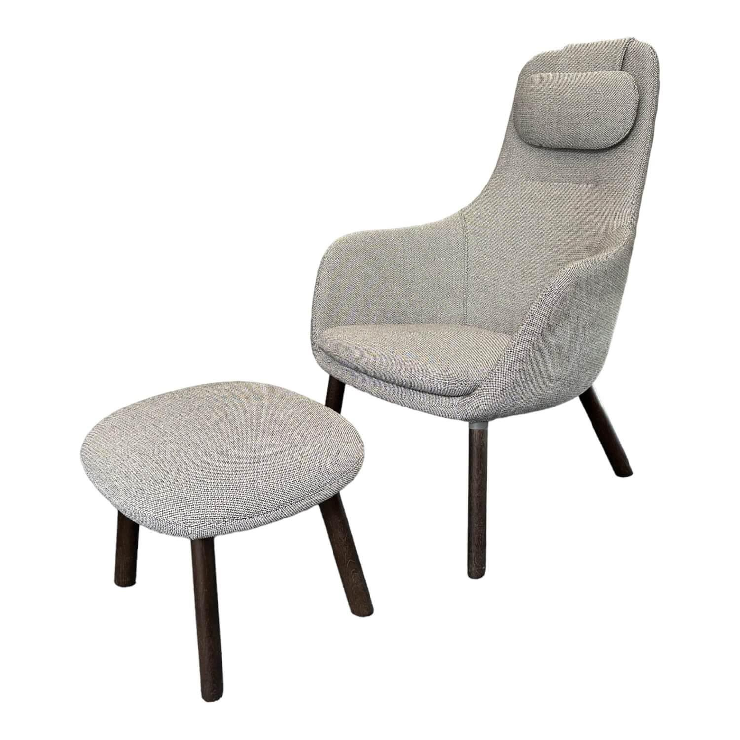 Sessel Lounge Chair HAL Stoff Credo 120 Salt'n Pepper Schwarz Weiß Untergestell …