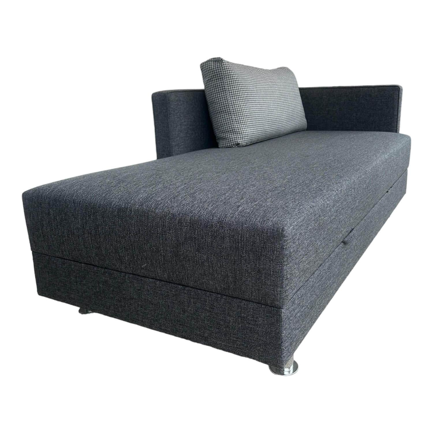 Schafsofa Nobile F Bezug Stoff Das Anthrazit 361 Füße Chrom Mit Bettkasten Mit G…