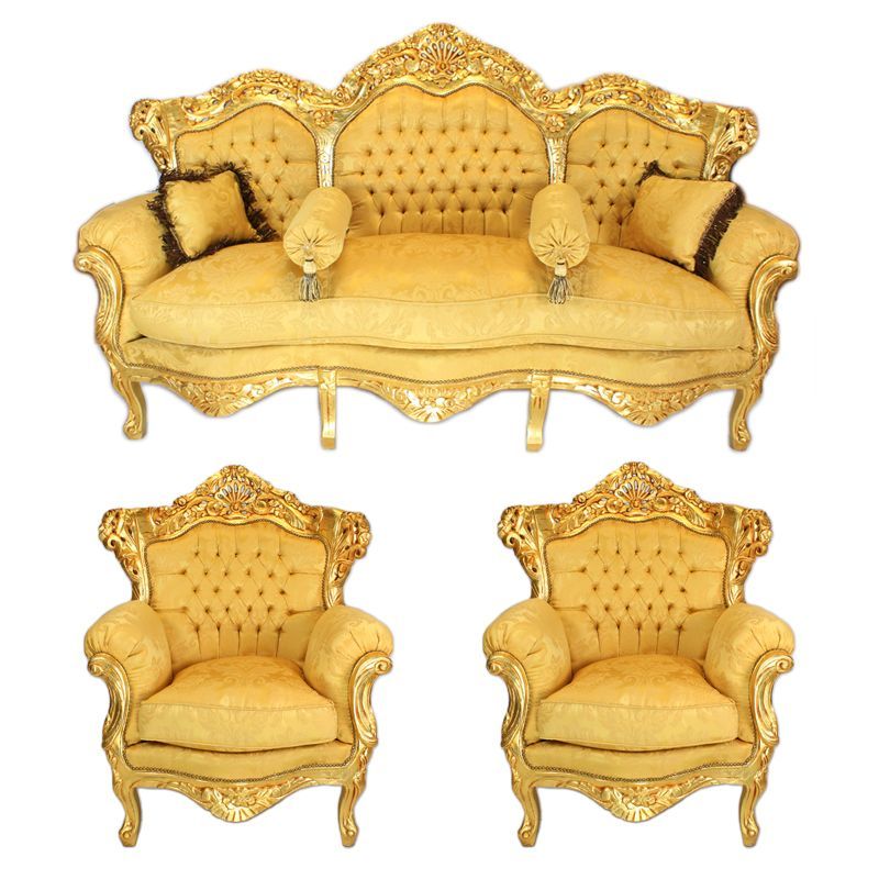 Barocksofa mit edlem Muster gold