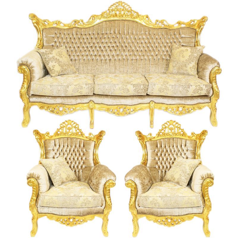 Barocksofa set royal Élysée goud-premium beige mit edlem Muster