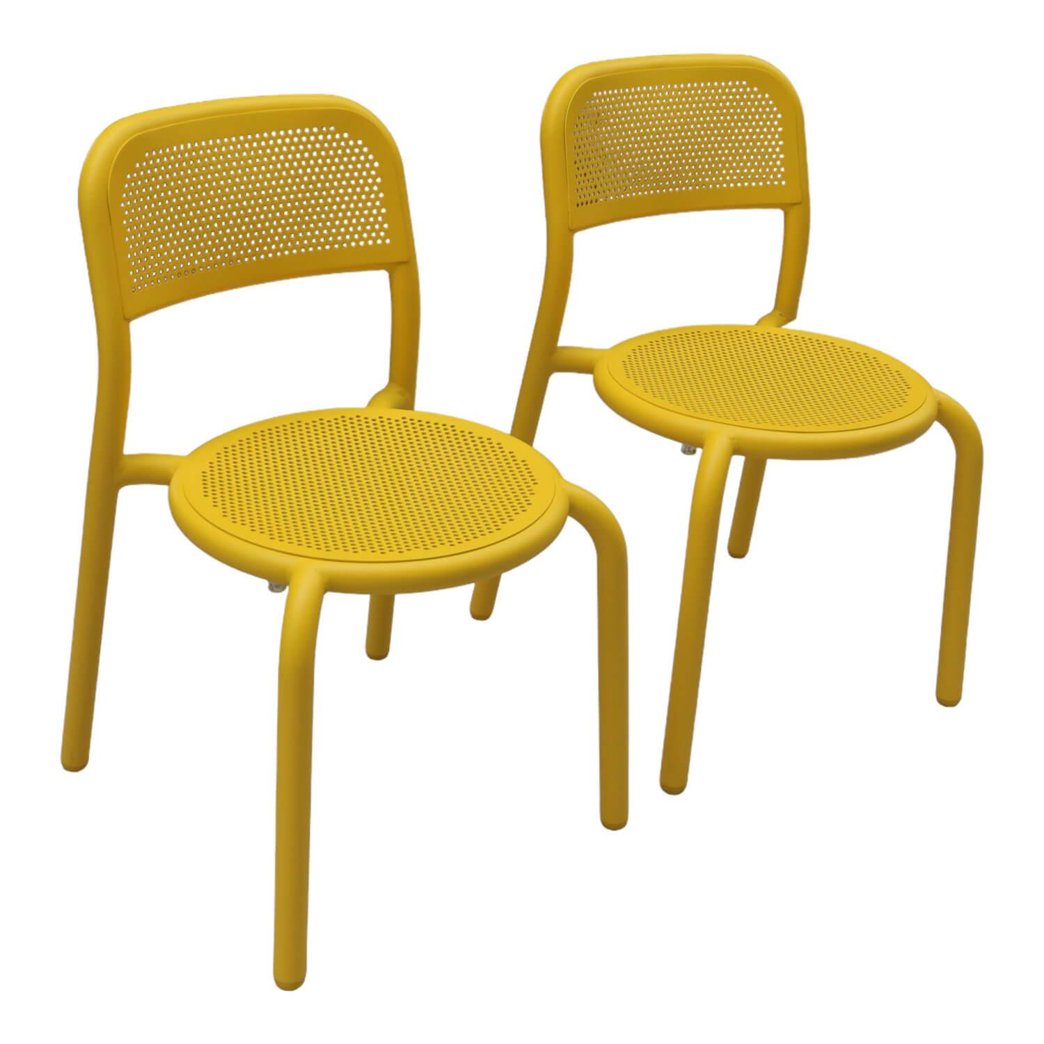 2er Set Stuhl Fatboy Aluminium Pulverbeschichtet Lemon