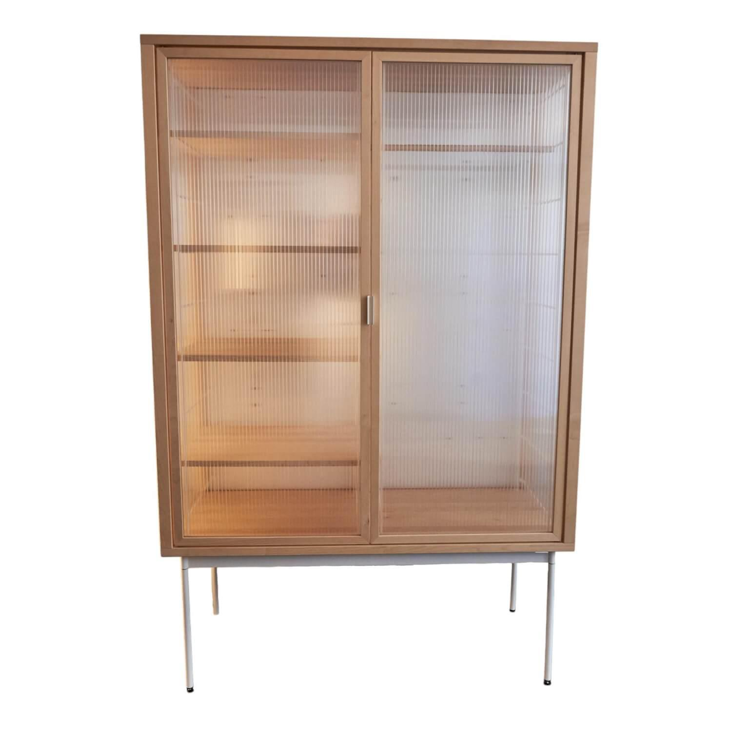 Highboard Kabinett Aus Massivholz Europäischer Ahorn Weiß Geölt Gestell Und Leit…