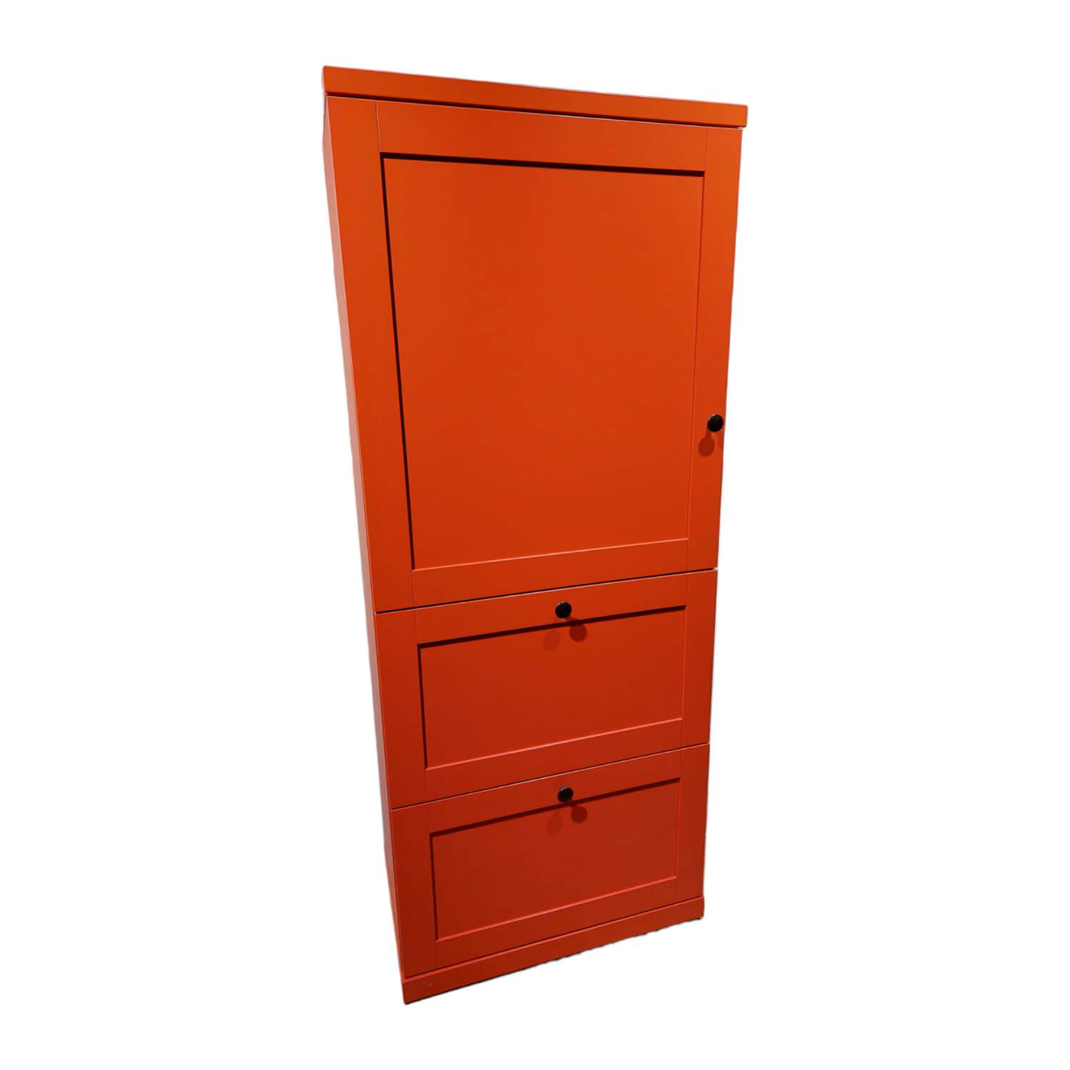 Highboard Global Caseda Lack Safranrot Griff Schwarz