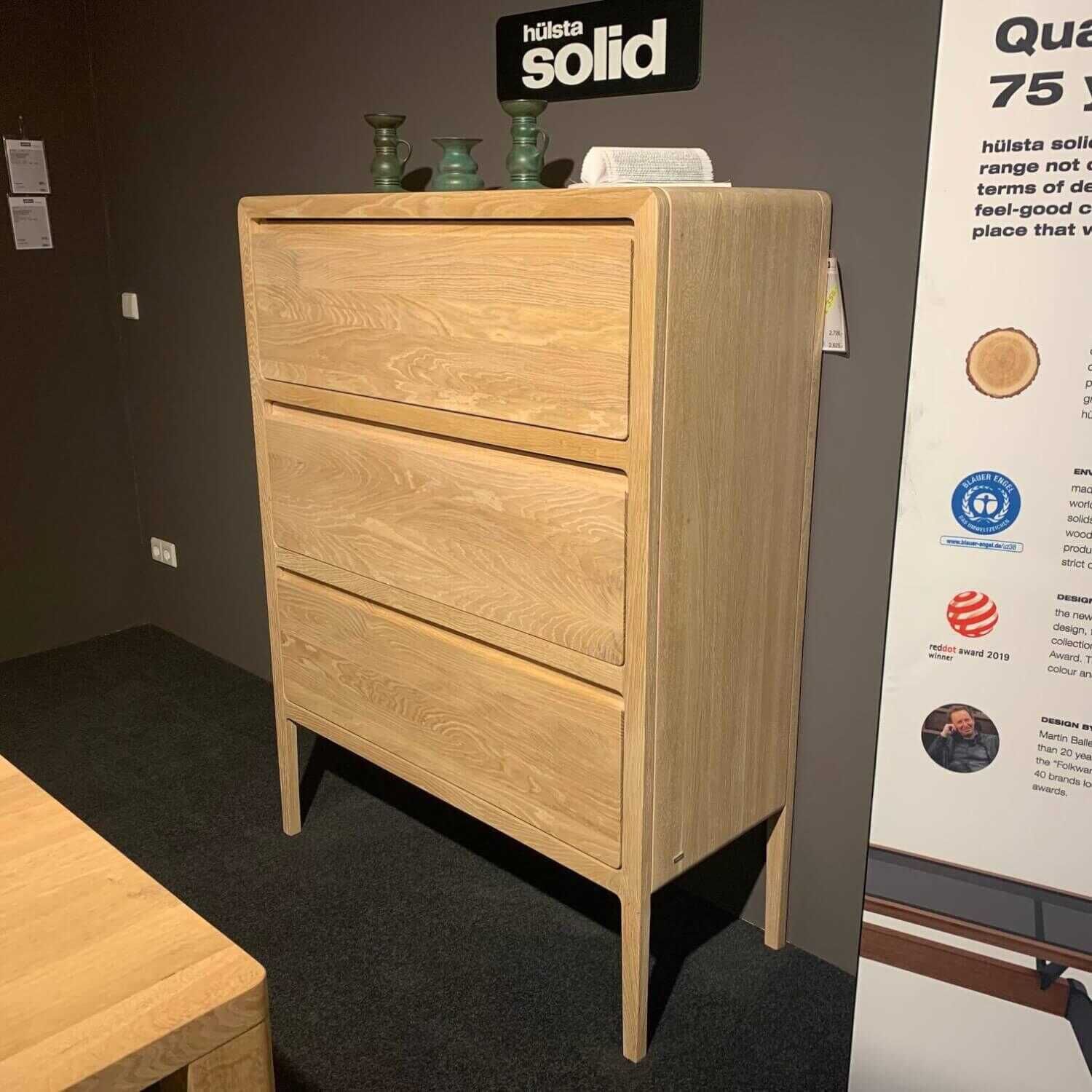 Highboard Solid Eiche Hell Massiv Geölt