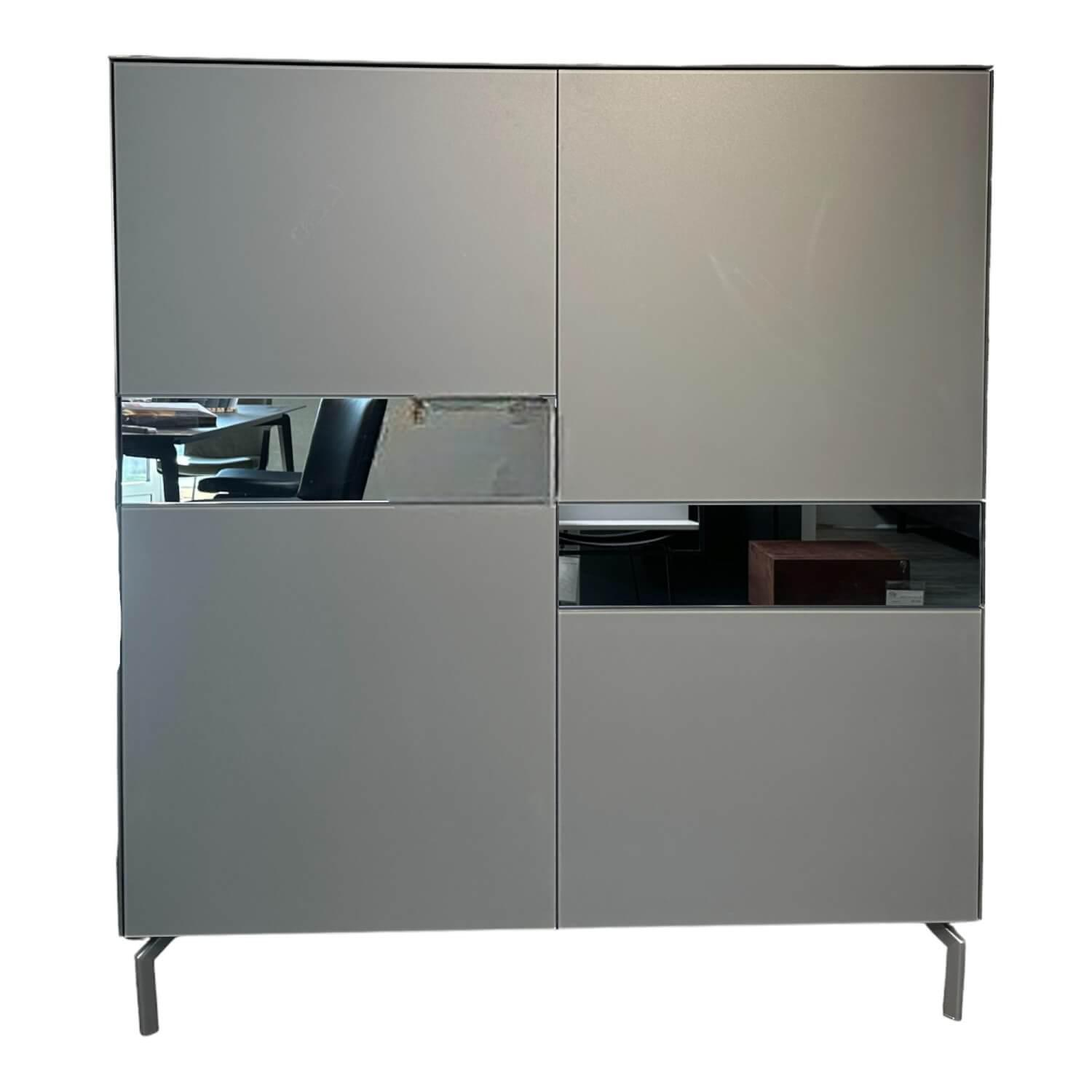 Highboard WK 430 Majestro Lack Matt Dunkelgrau Verkleidung Glas Lack Matt Dunkel…