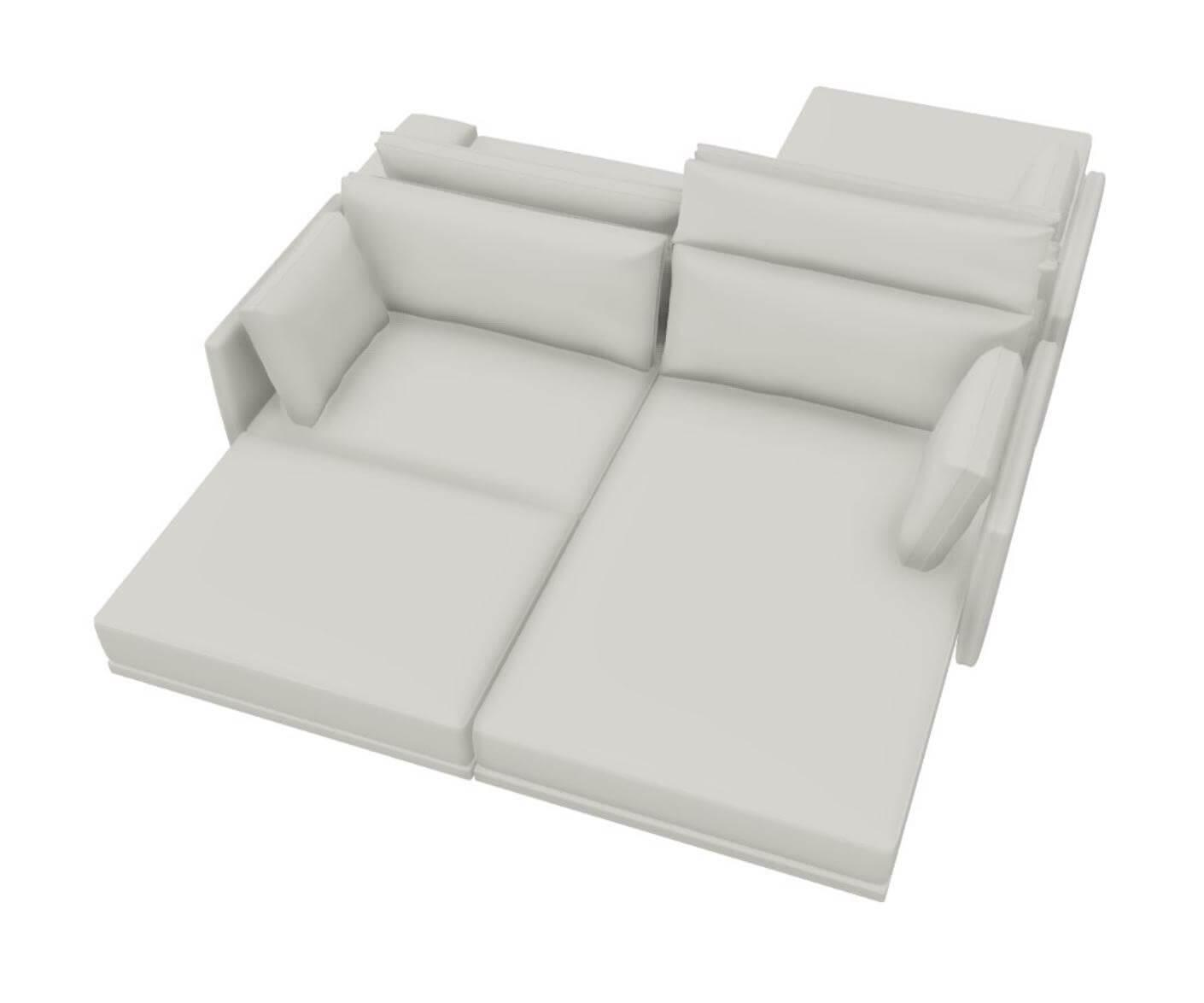 Sofa Cube Lounge Stoff 1744-222 Grau Mit 8 Kissen