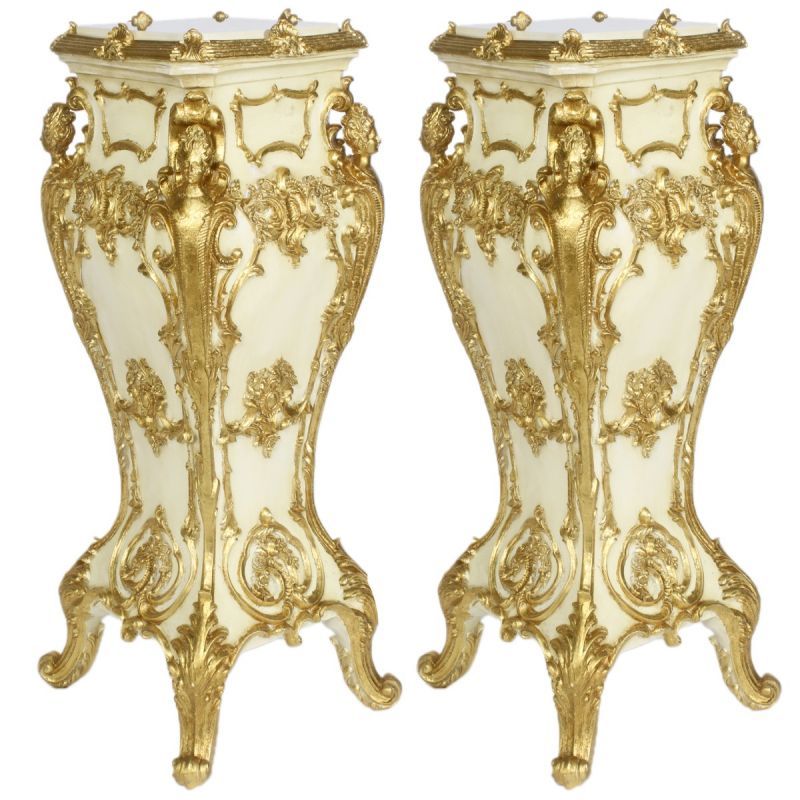 Barocksäule 2er Emporda deluxe Gold /creme