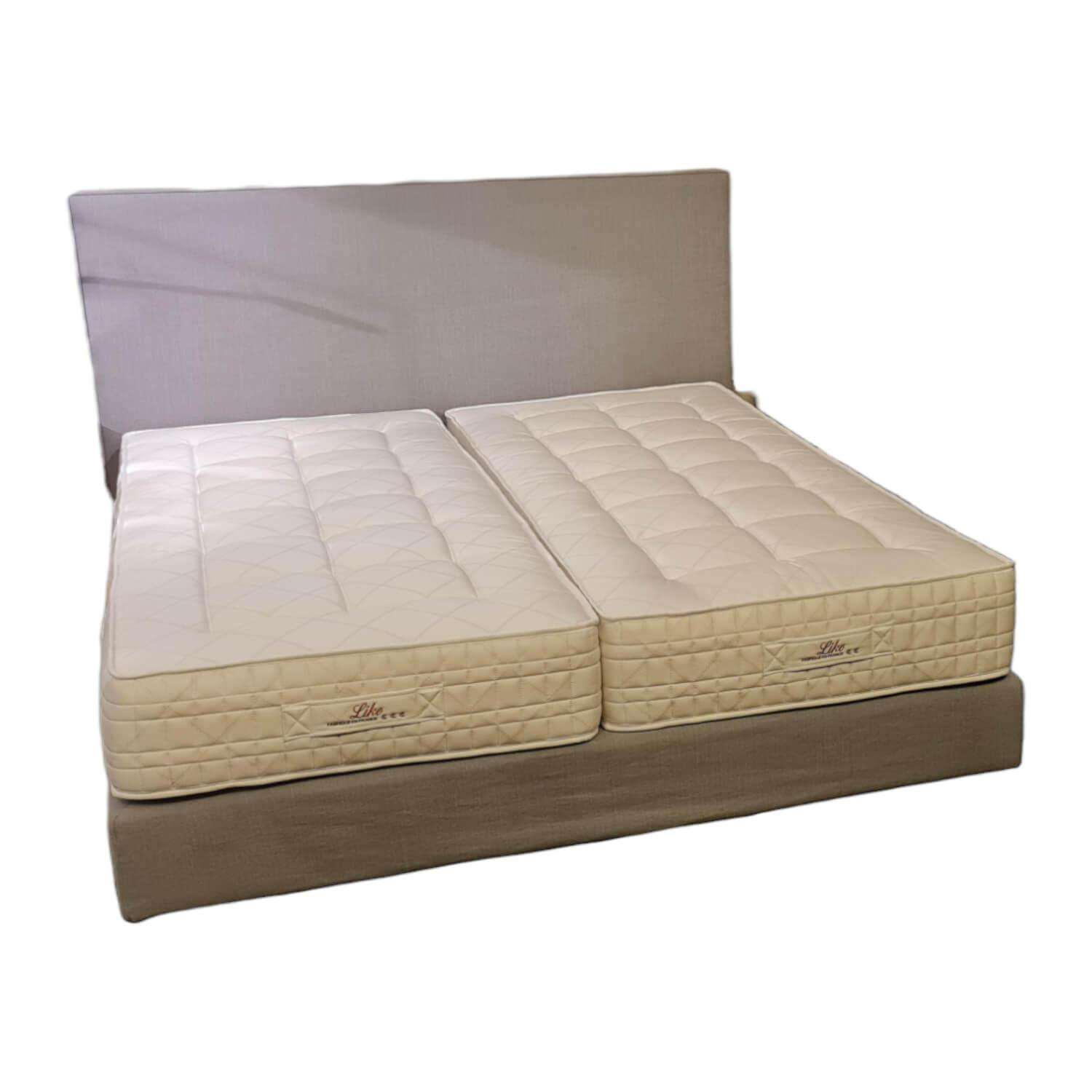 Boxspringbett Like Stoff Hot Madison CH1249/097 Grau mit 2 Matratzen