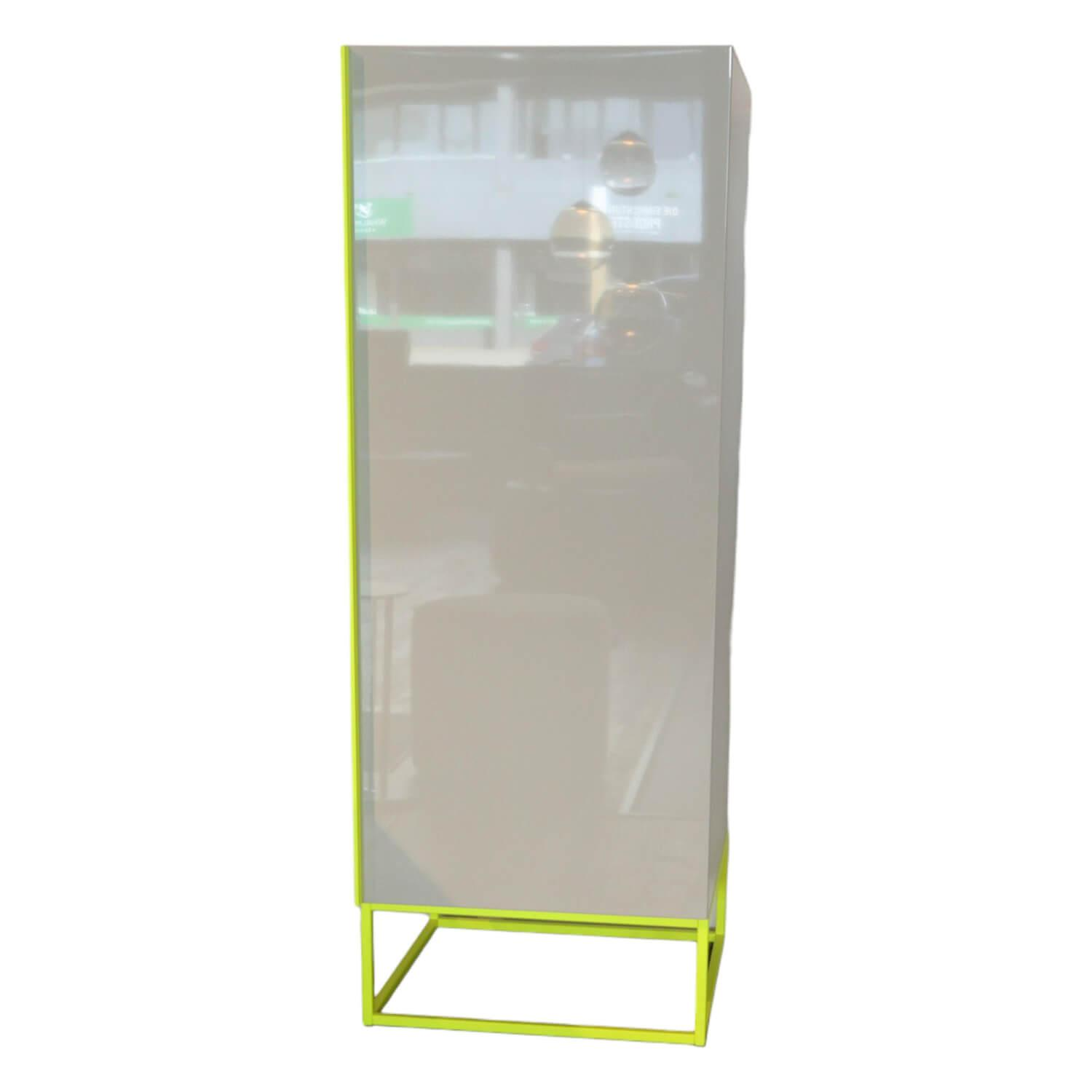 Highboard Alea Korpus Lack Steingrau Matt Front Lack Steingrau Hochglanz Glasfac…