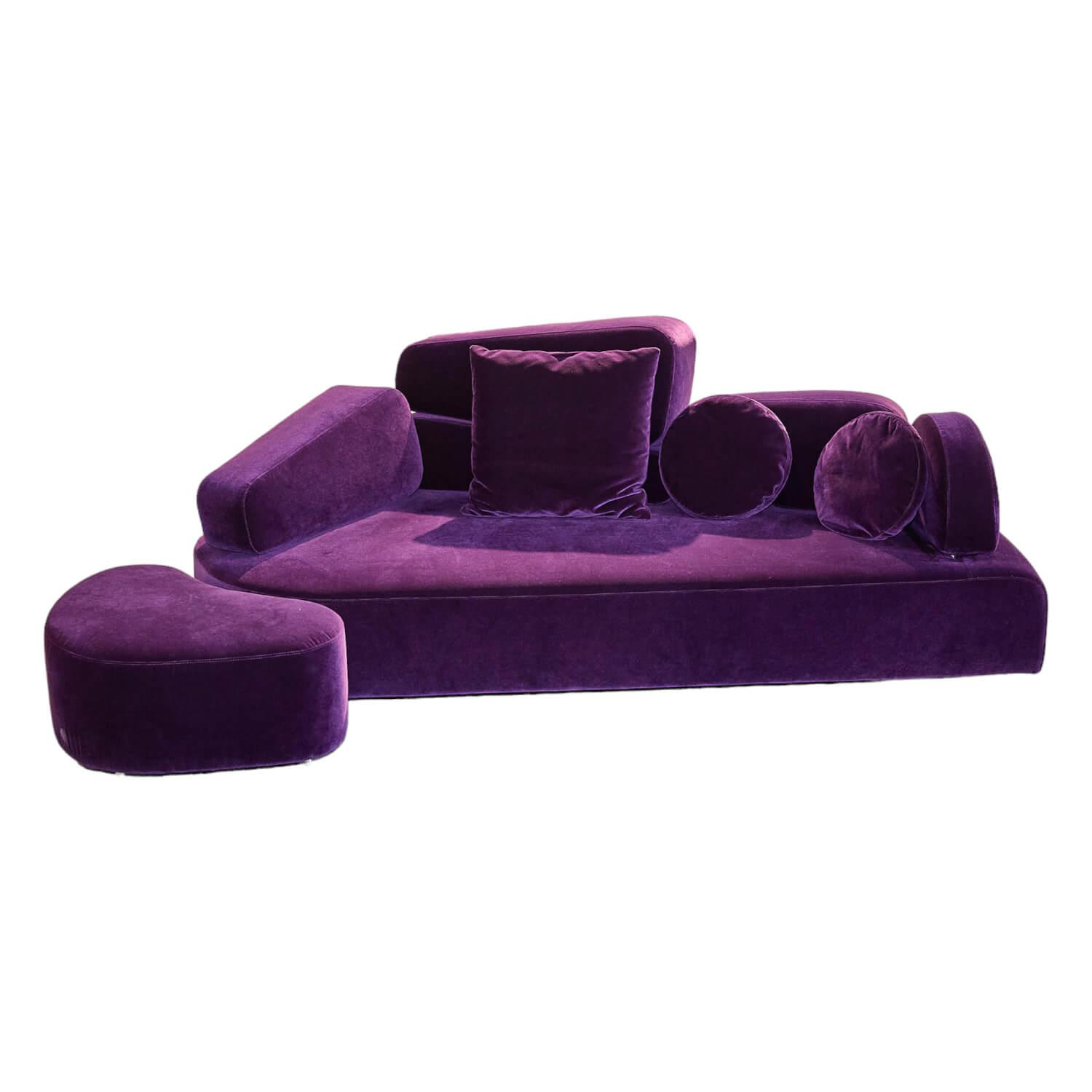 Sofa Mosspink Bezug Stoff 4473 87 Samt Lila Violett Alufuß Rund Ausrichtung Link…