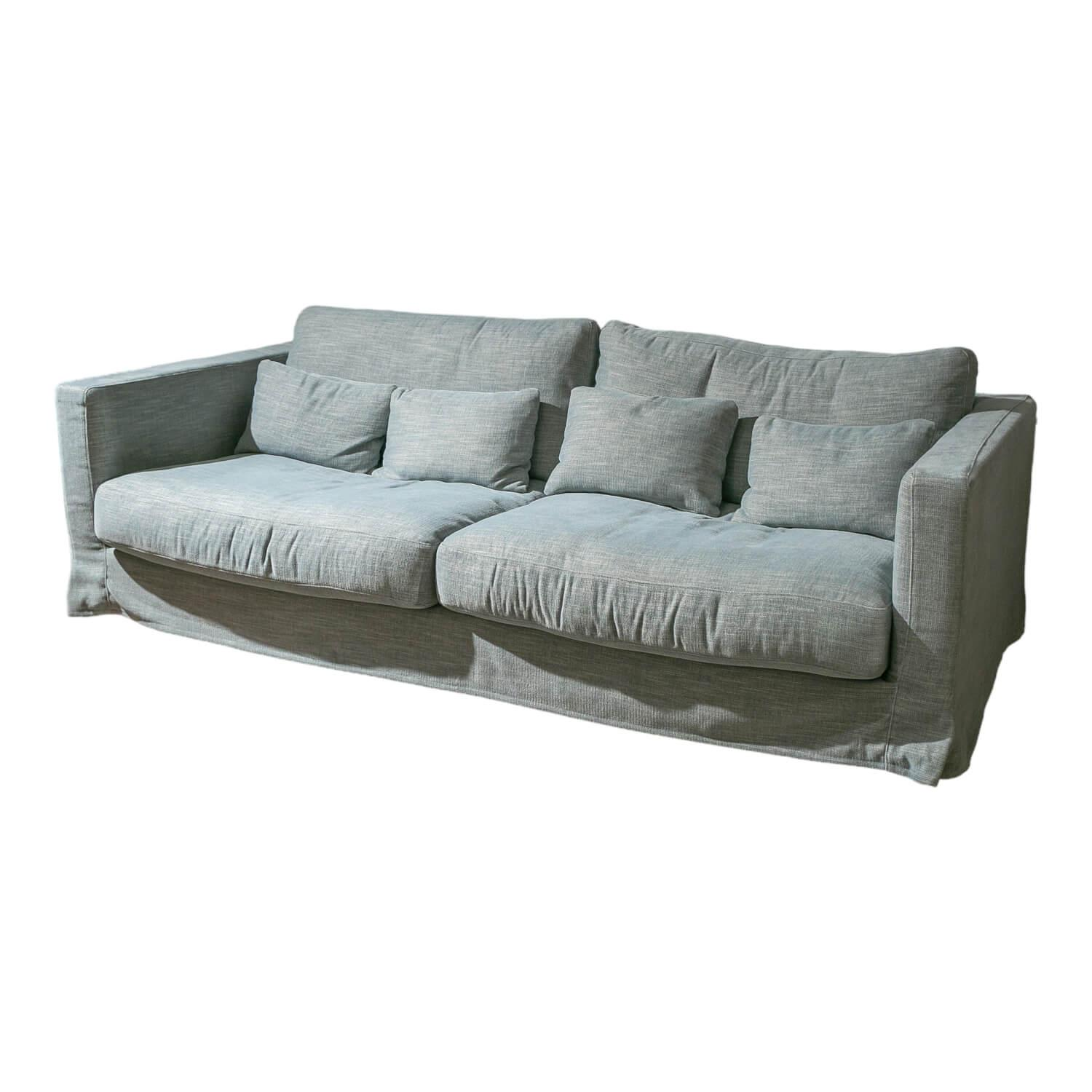 Sofa Heaven MS 1009 Stoff Nori 4 Turqouise Blau Grau Fuß Schwarz