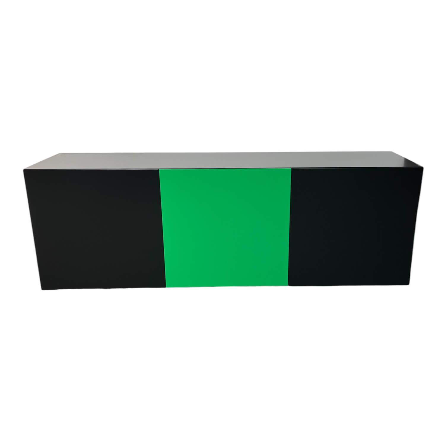 Sideboard Vision Schwarz Drei Drehtüren Und Fachböden Schwarz Lackiert Eine Tür …