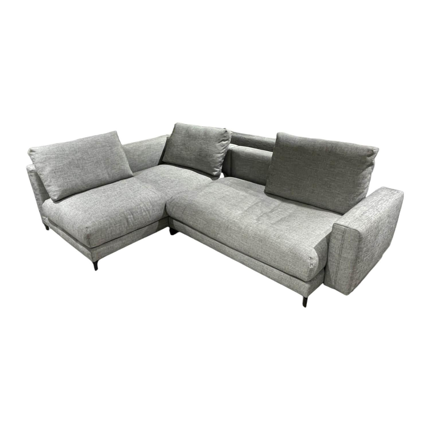 Ecksofa Nuvola Stoff 18.100 Schwarzweiß Fuß Aluminium Schwarz Matt