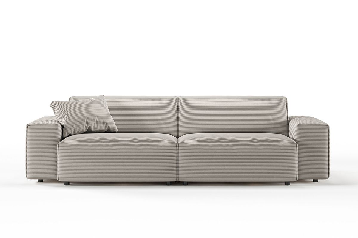 KAWOLA Sofa RANI 3-Sitzer Cord steingrau