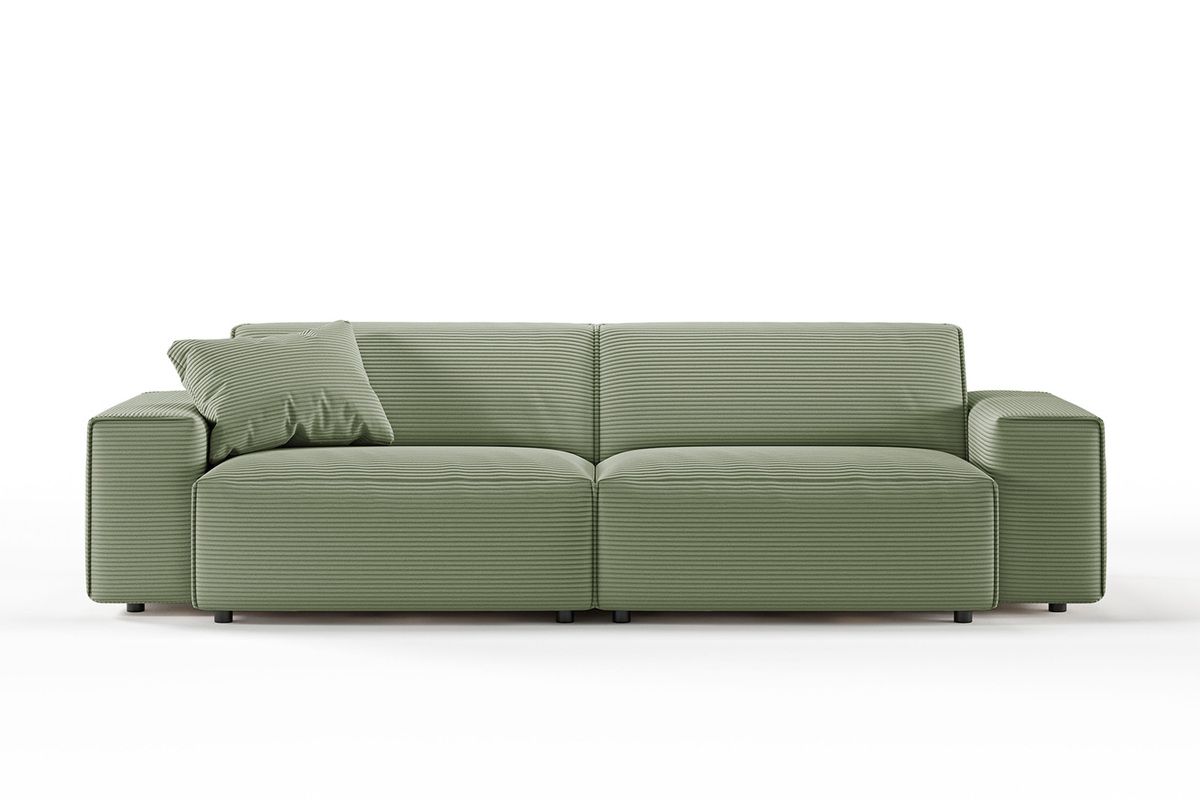 KAWOLA Sofa RANI 3-Sitzer Cord olivgrün