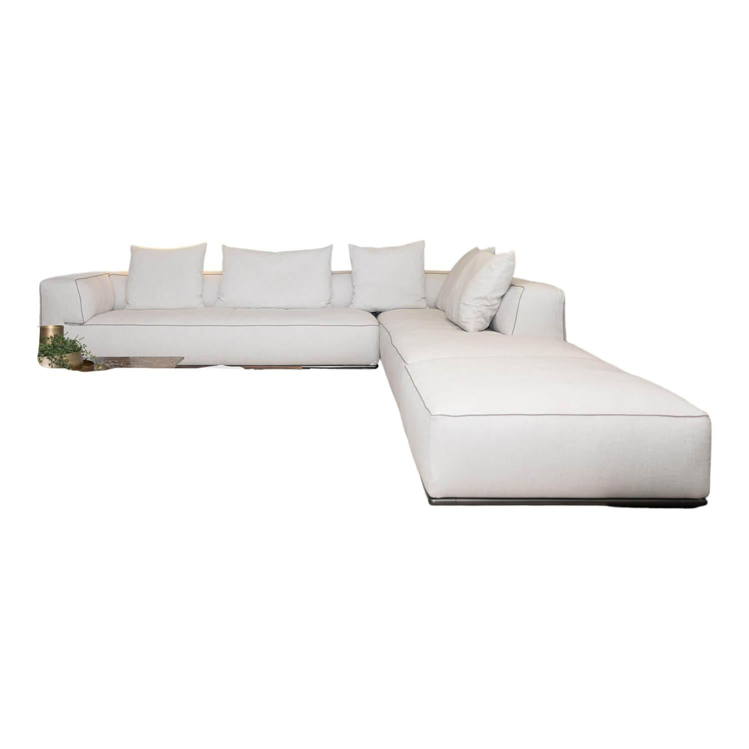 Ecksofa Perry Stoff Elvira Beige 1721 Keder Gros Grain 51