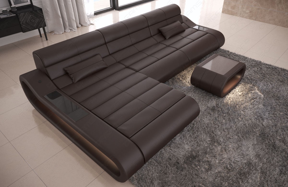 Ecksofa Concept Ledersofa lang mit Ottomane