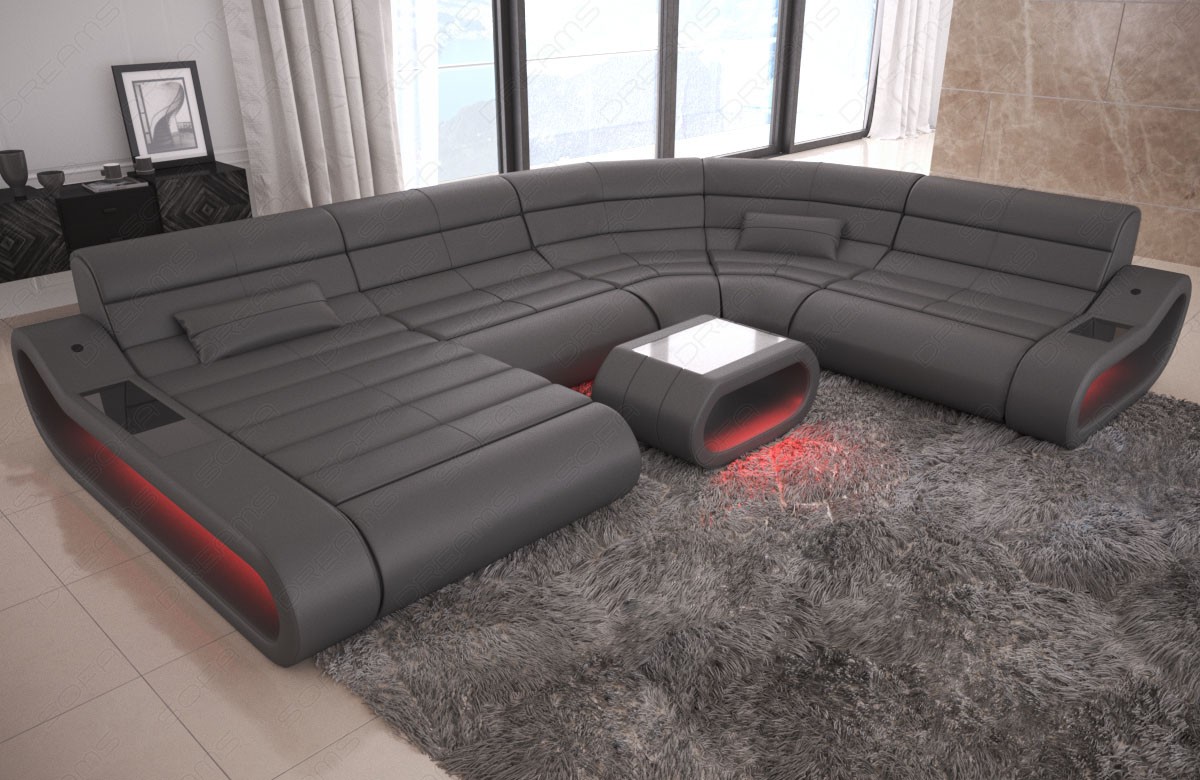 XXL Wohnlandschaft Concept Sofa in Leder