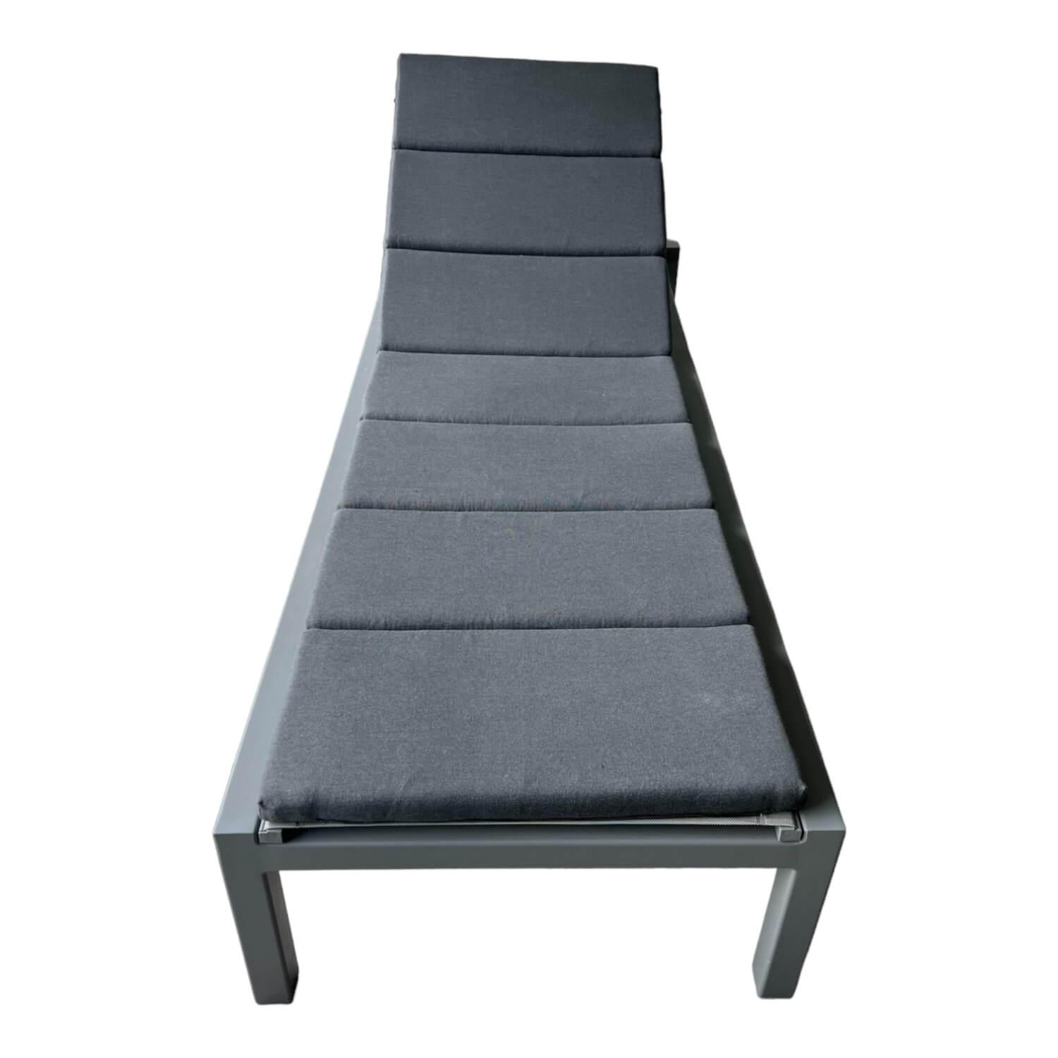 Sonnenliege Relax Auflage Stoffe Natte Grey Grau Gestell Tex light Grey Grau