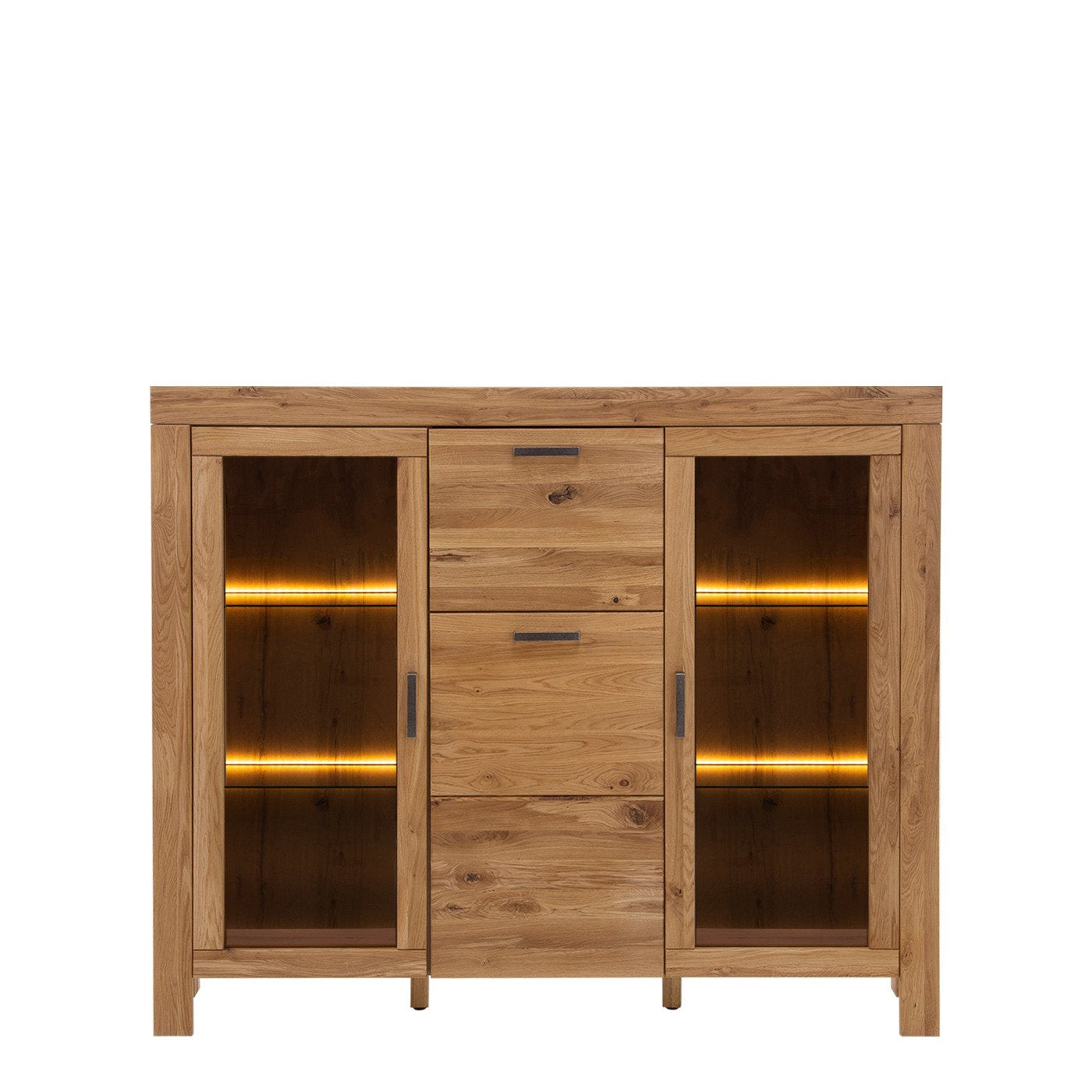 Highboard mit 3 Türen Eiche teilmassiv Andria