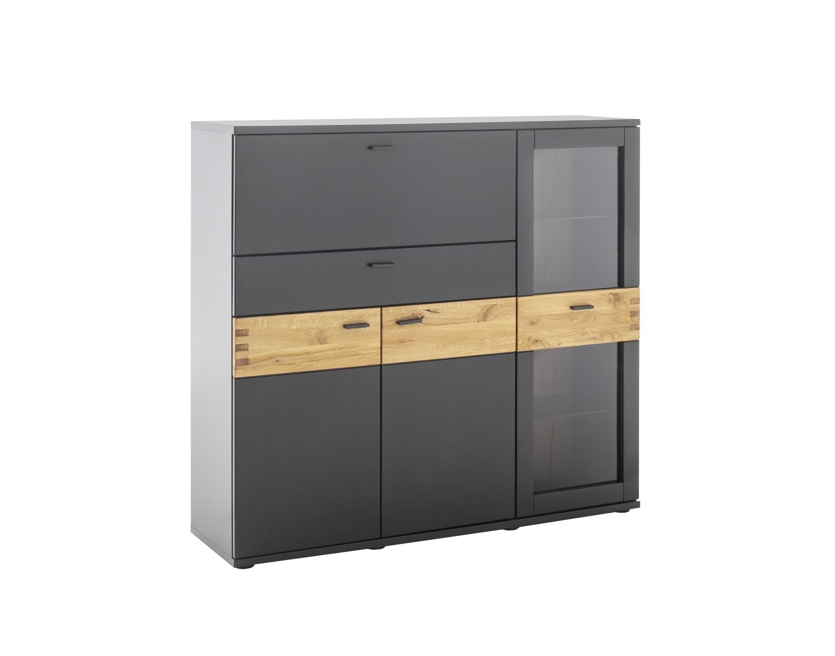 Highboard 135 cm anthrazit + Wildeiche TL3100